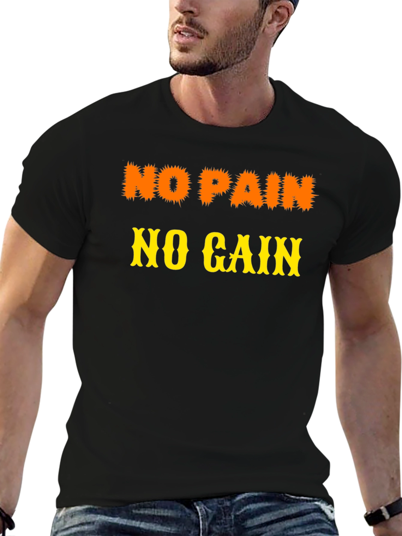 No Pain No Gain Black Graphic Tee