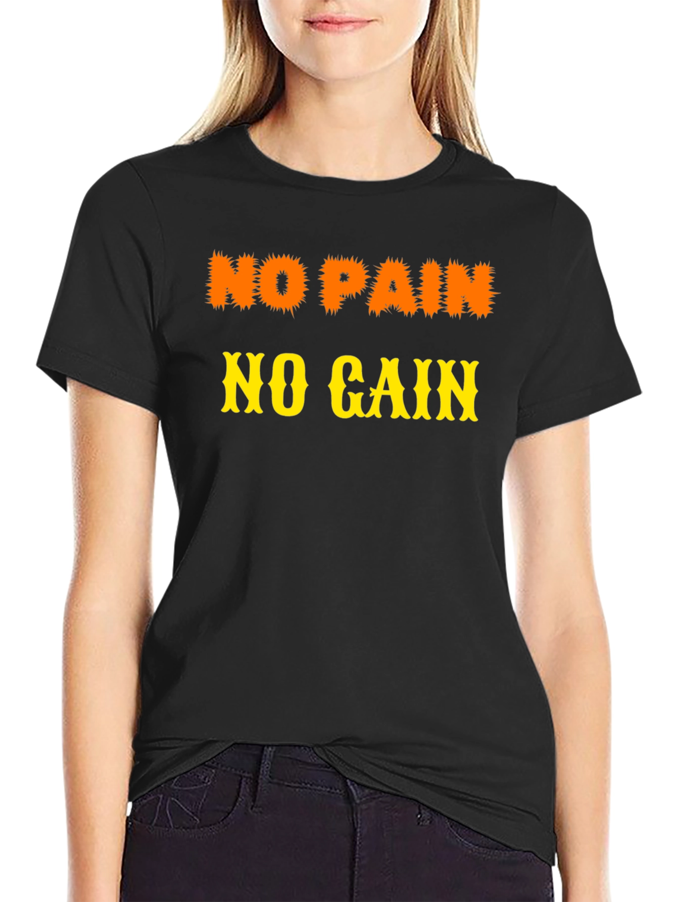 No Pain No Gain Black Graphic Tee