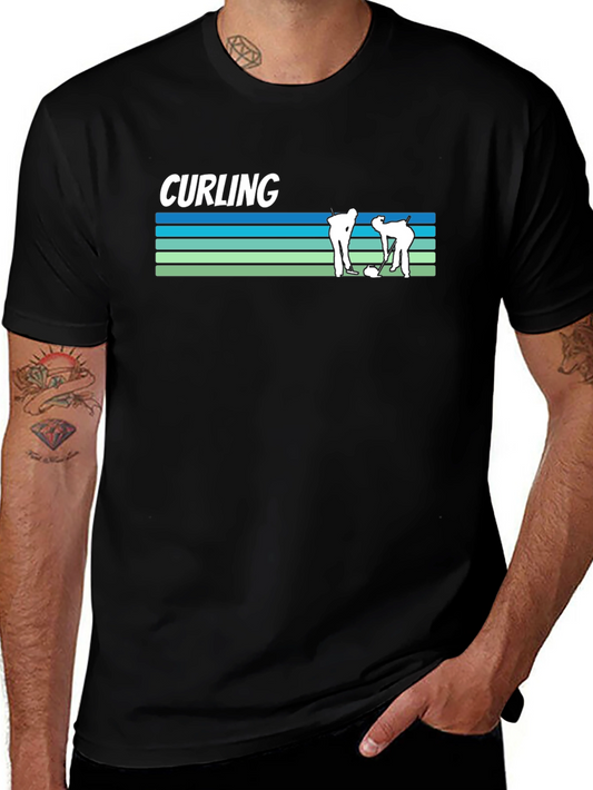 Curling Graphic T-Shirt - Black