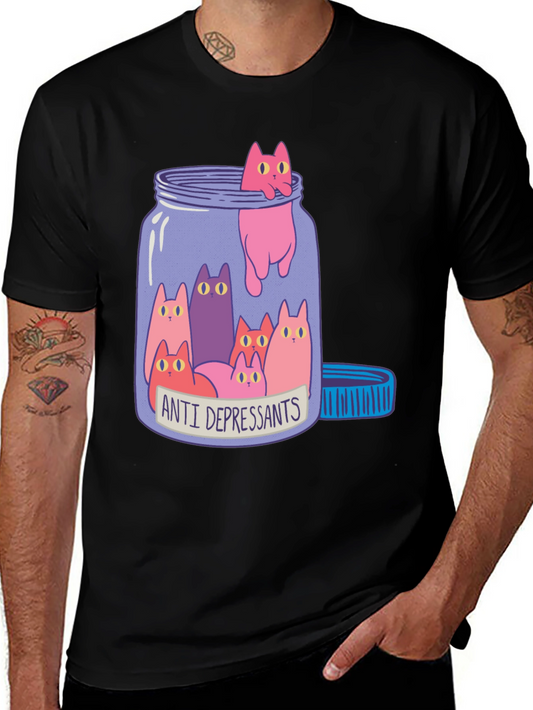 Anti Depressant Cats in a Jar Graphic Tee