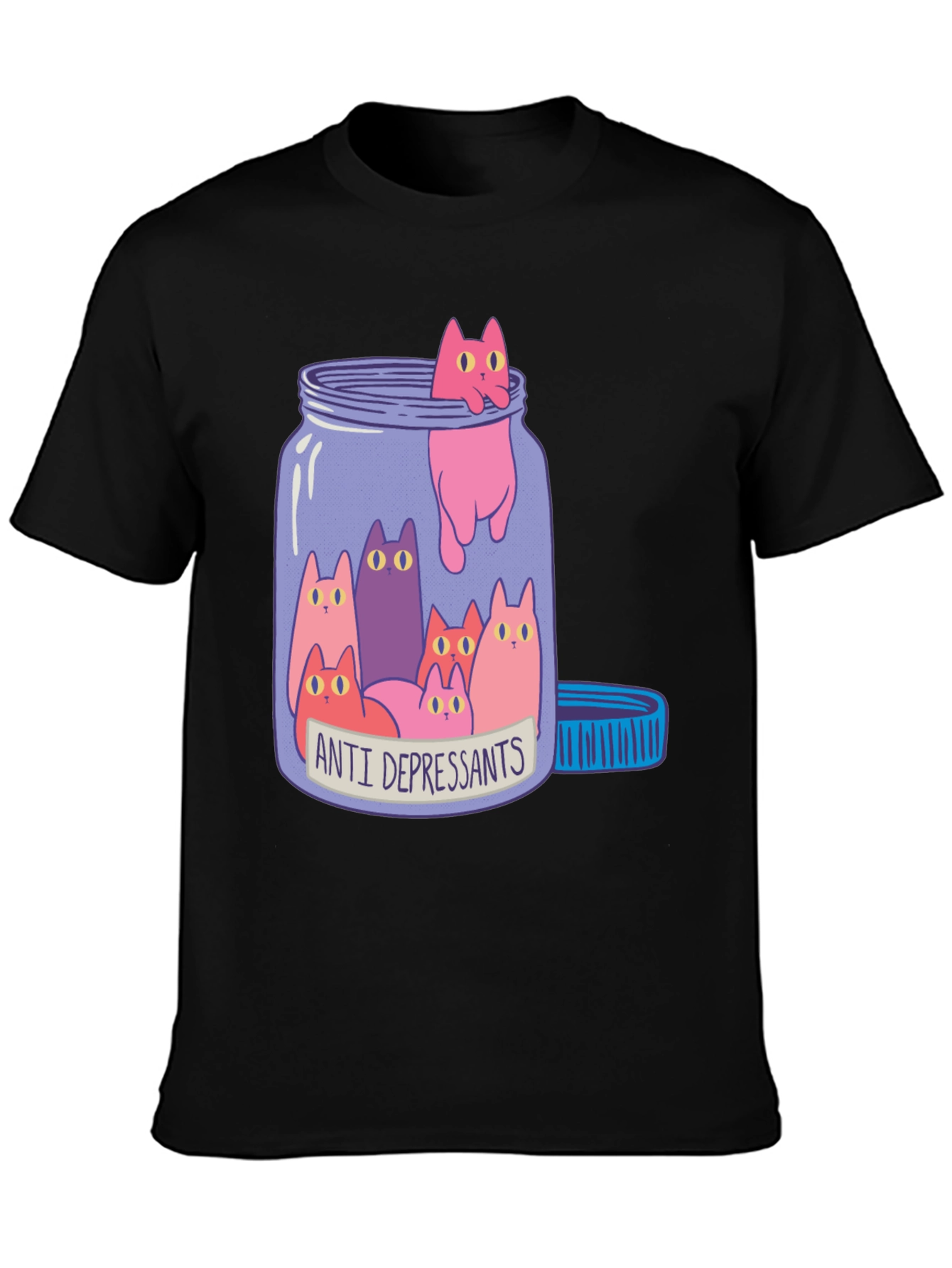 Anti Depressant Cats in a Jar Graphic Tee