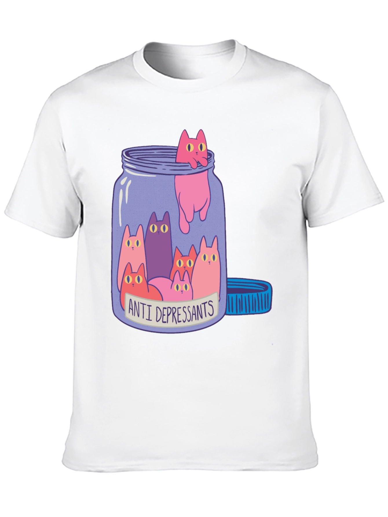 Anti Depressant Cats in a Jar Graphic Tee