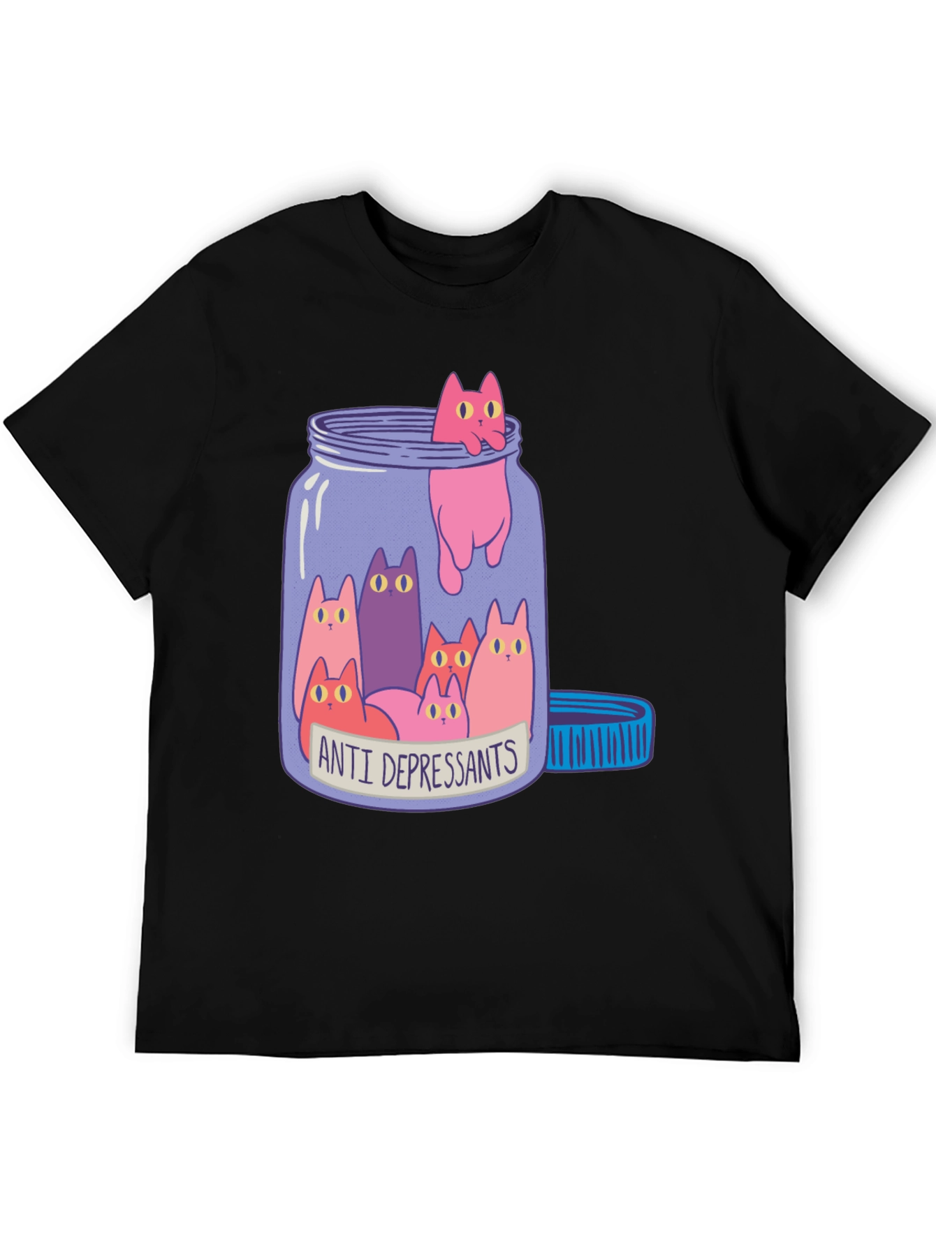 Anti Depressant Cats in a Jar Graphic Tee