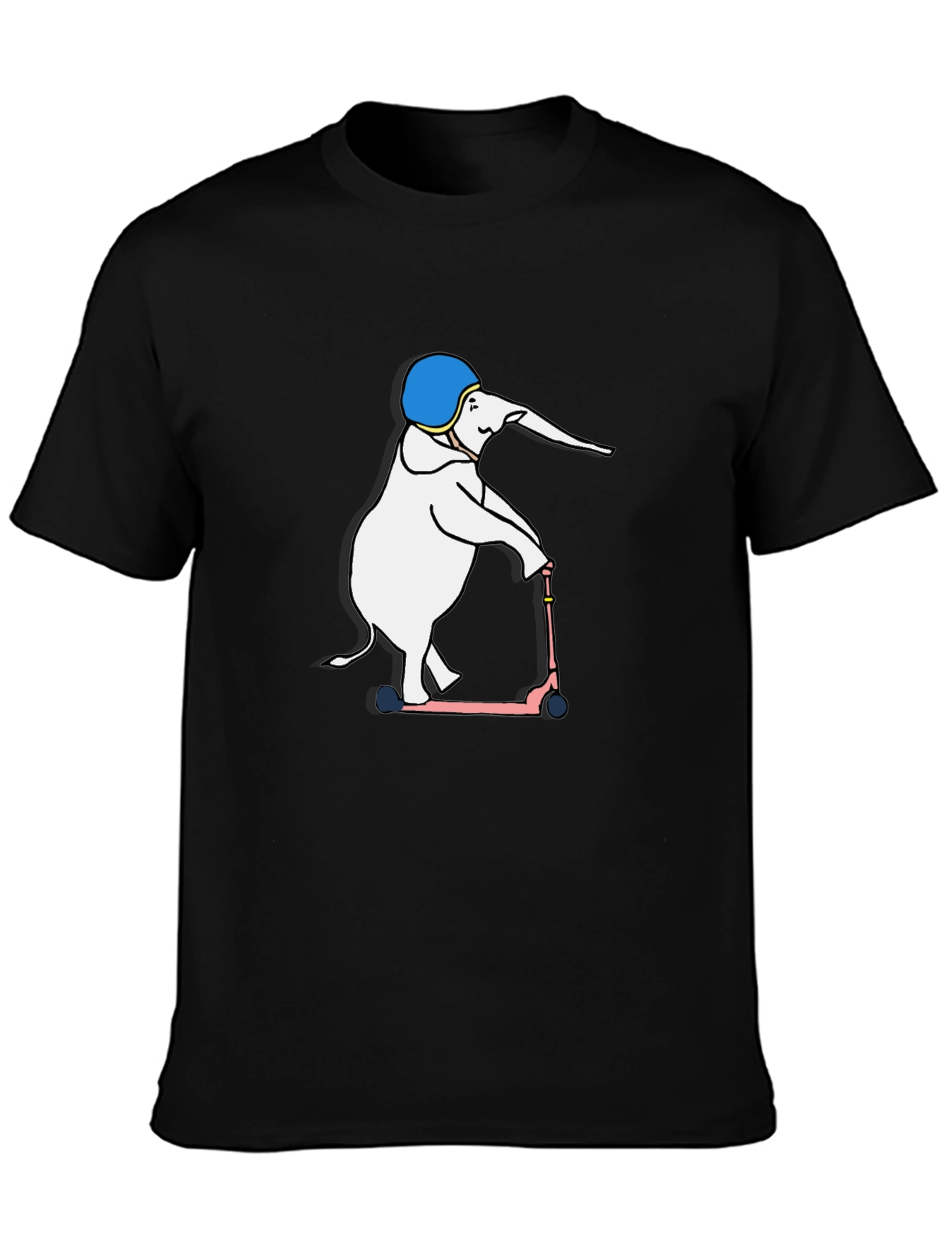 Elephant on Scooter Graphic T-Shirt