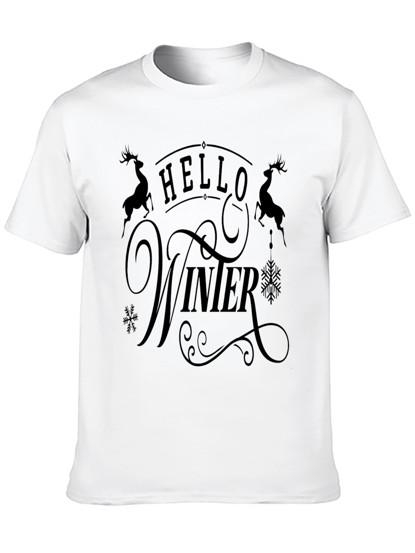 Hello Winter Graphic Tee - Stylish Holiday Shirt