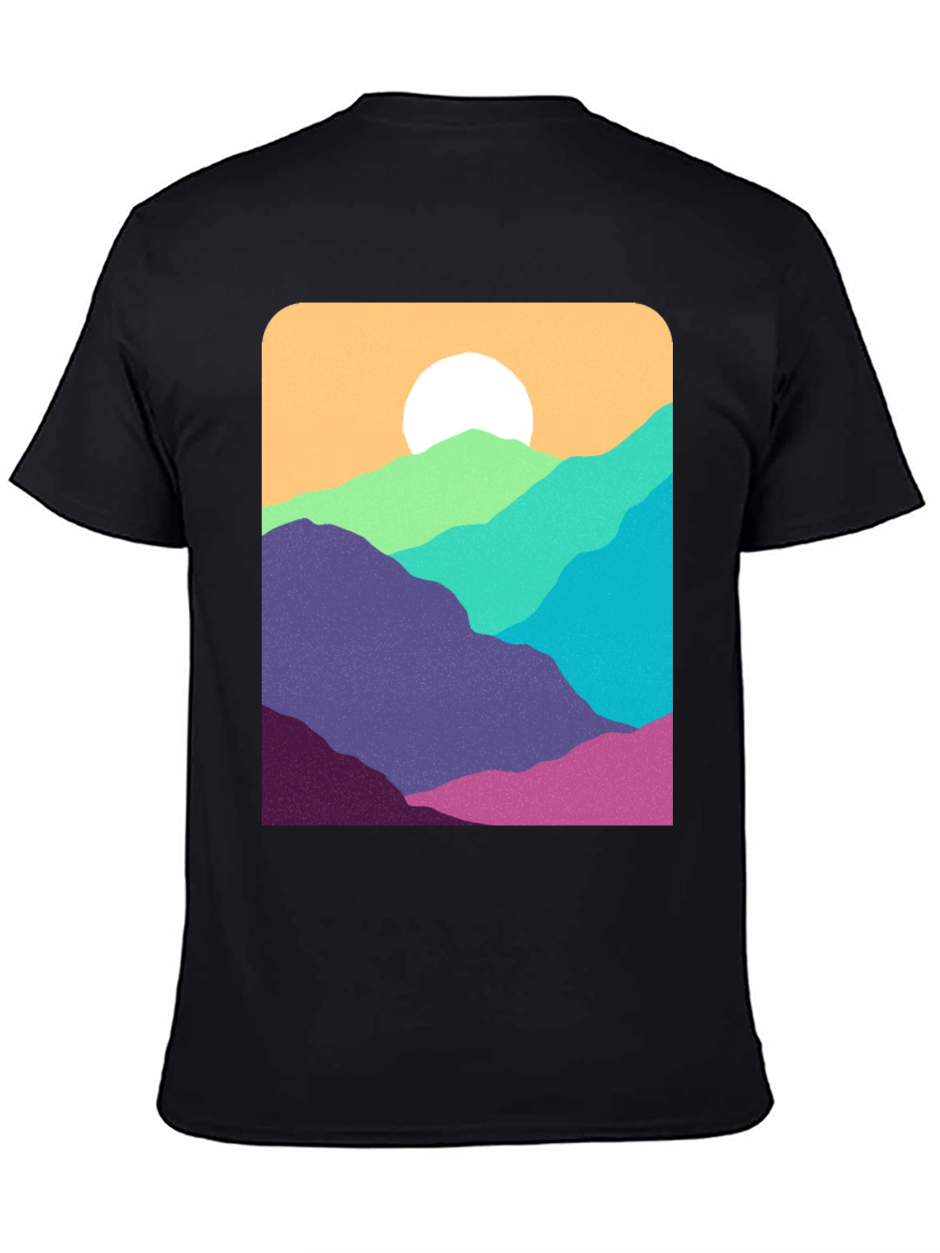 Retro Mountainscape Graphic Tee - Black