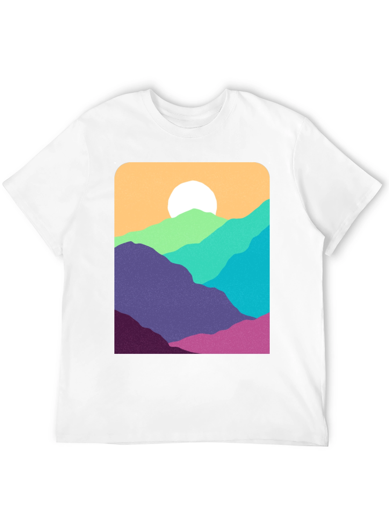 Retro Mountainscape Graphic Tee - Black
