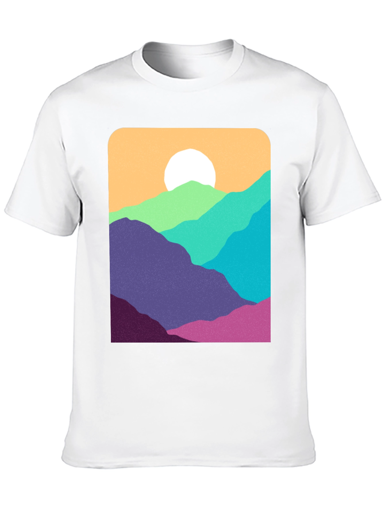 Retro Mountainscape Graphic Tee - Black