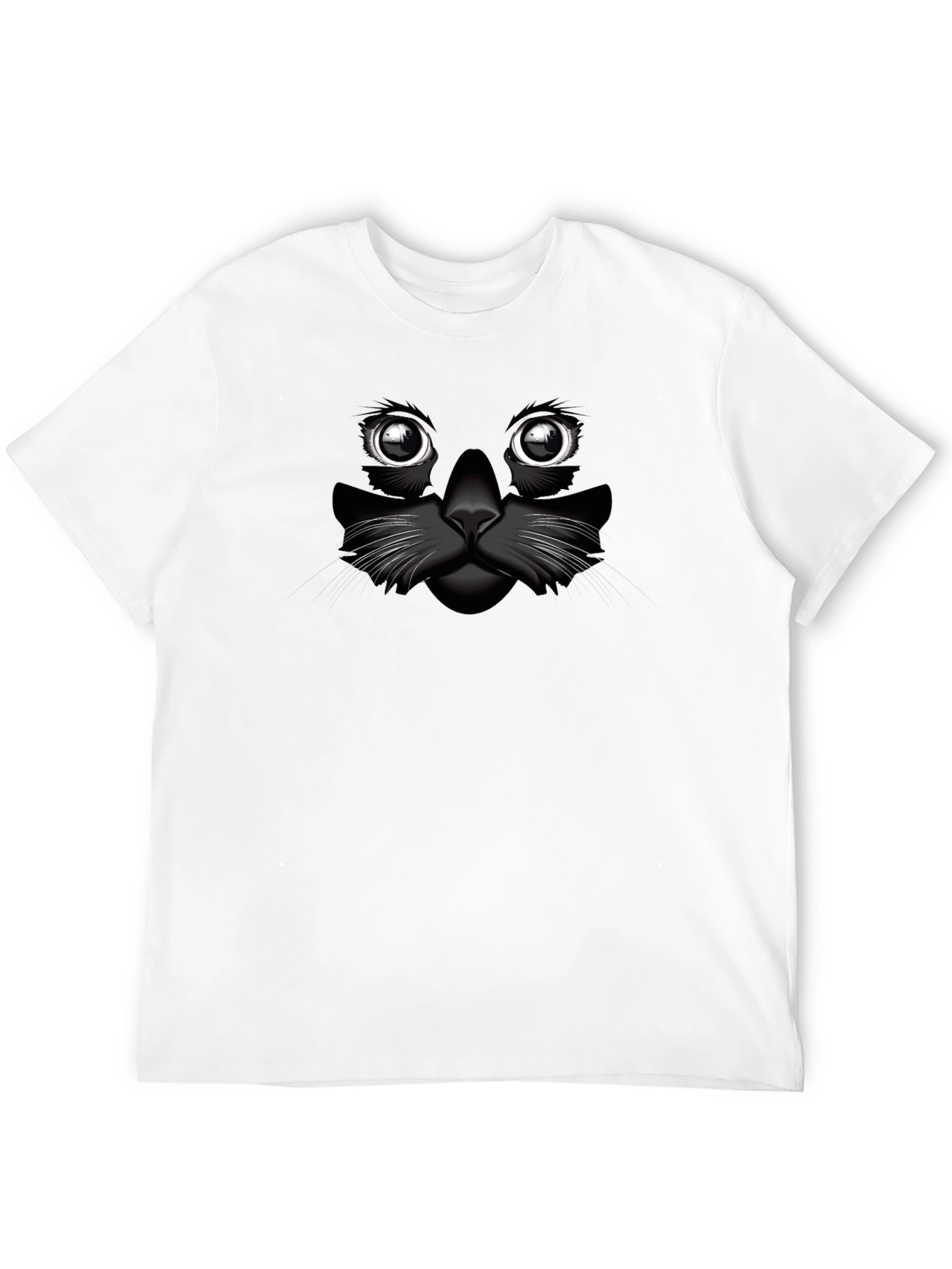 Black Cat Face Graphic T-Shirt