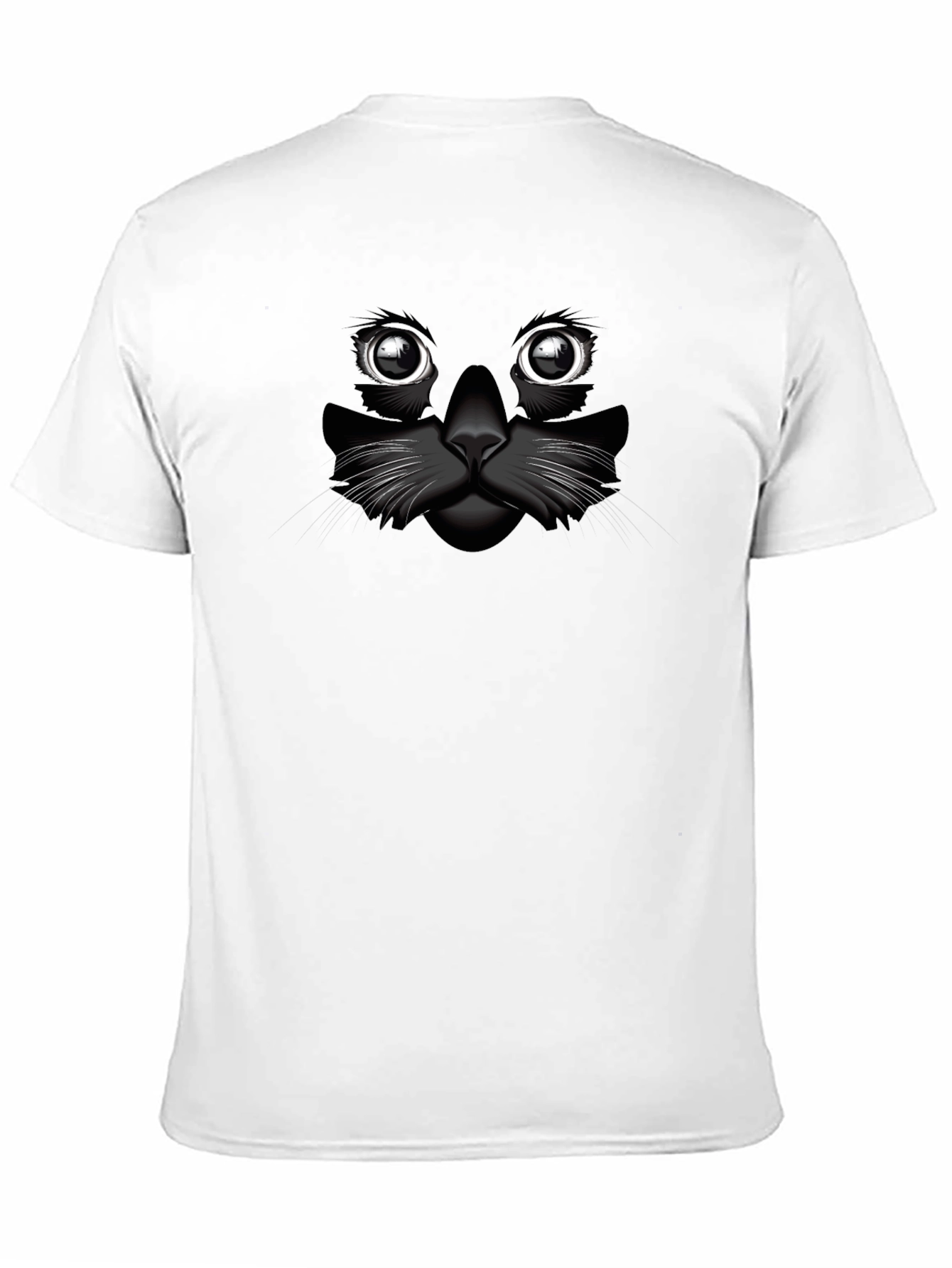 Black Cat Face Graphic T-Shirt