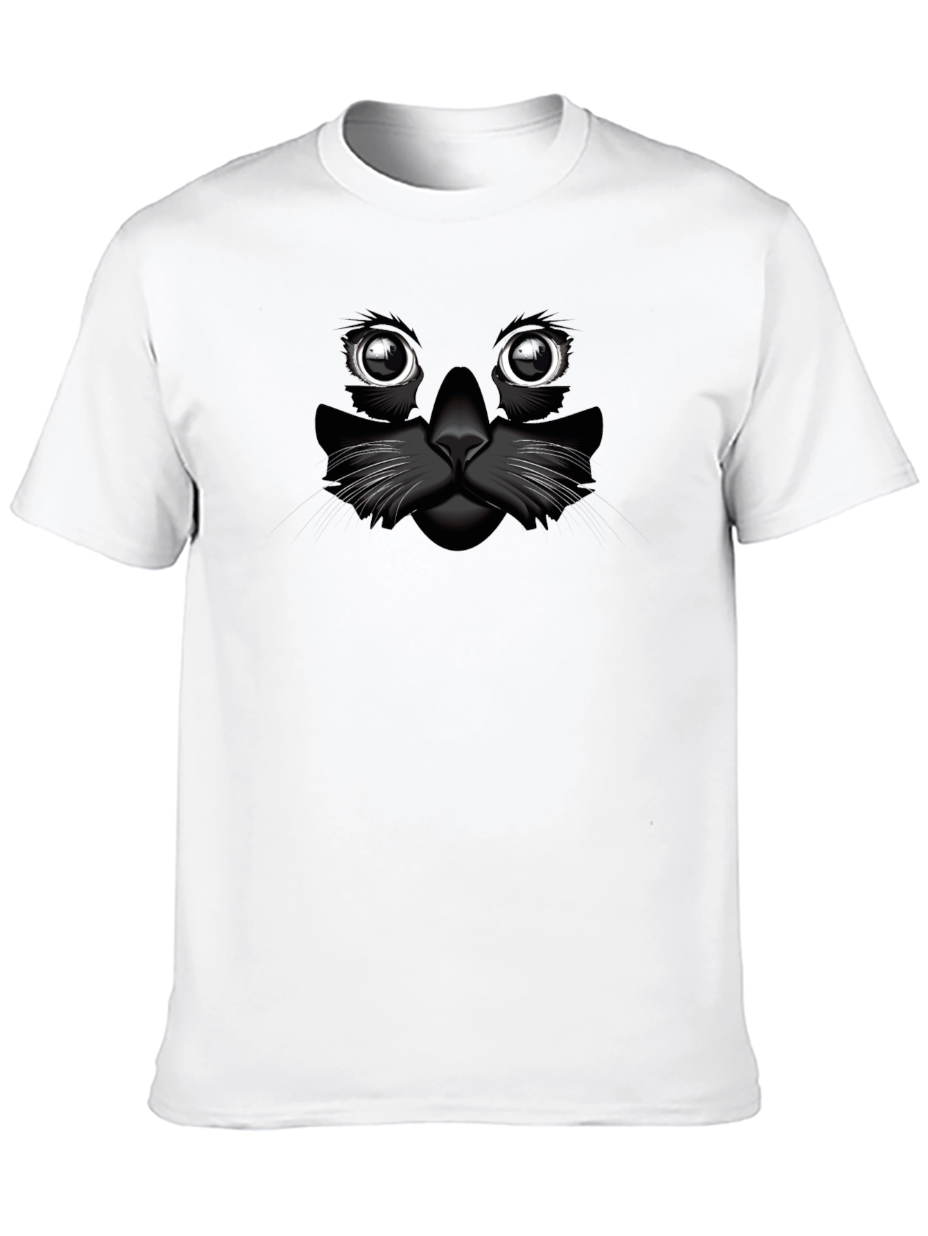 Black Cat Face Graphic T-Shirt