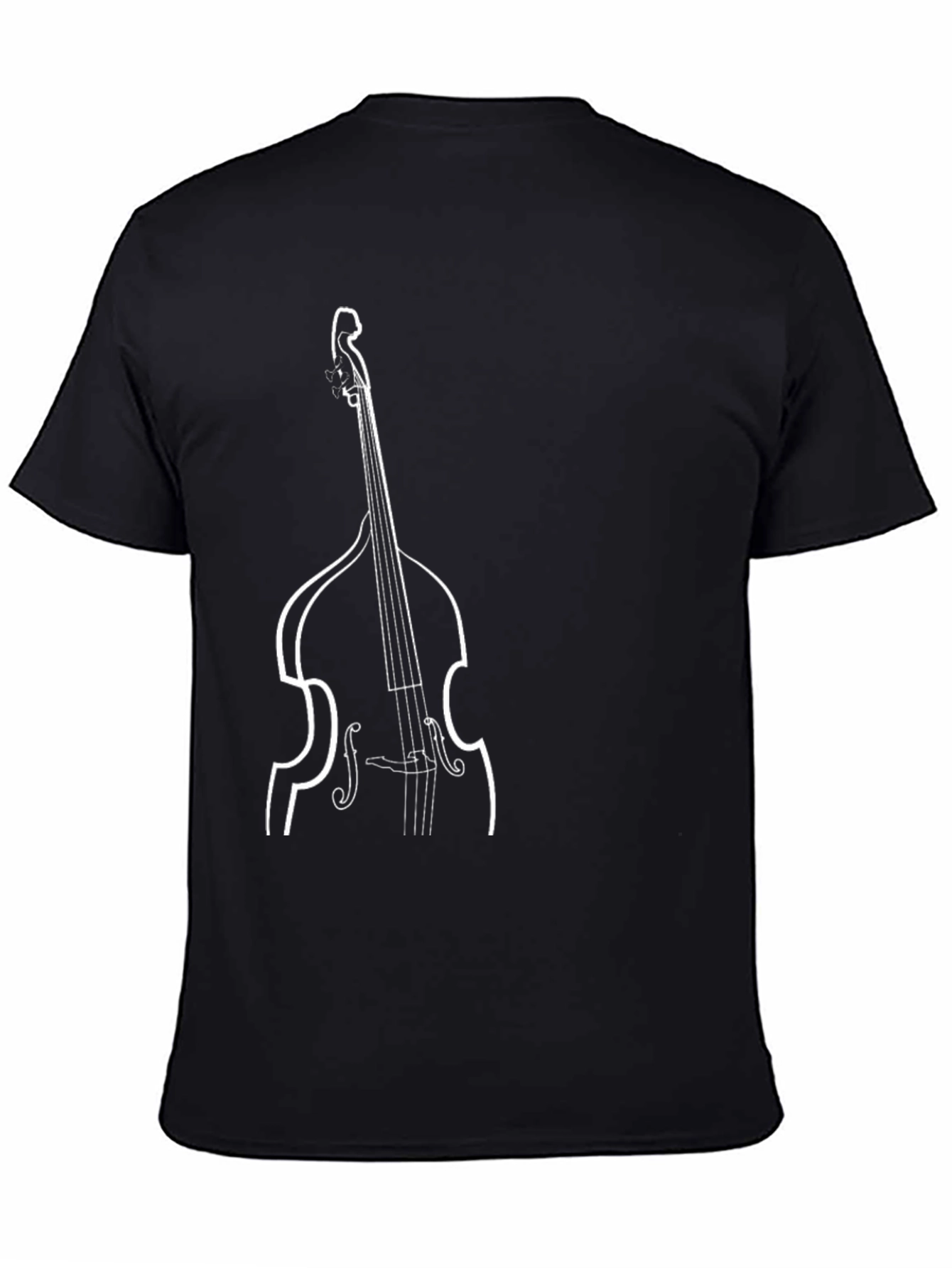Bass Guitar Graphic Tee - Black Cotton T-Shirt