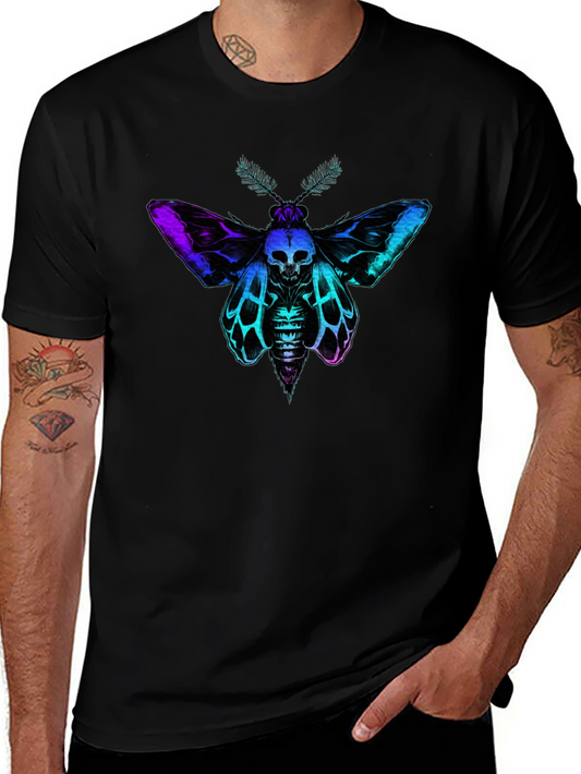 Skull Moth Graphic T-Shirt - Unique Gothic Design