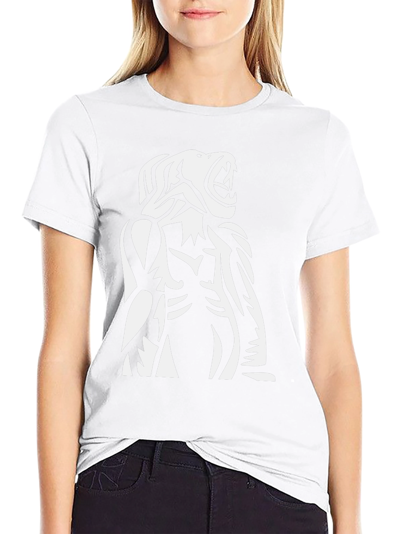 Tribal Gorilla Graphic Print Black T-Shirt