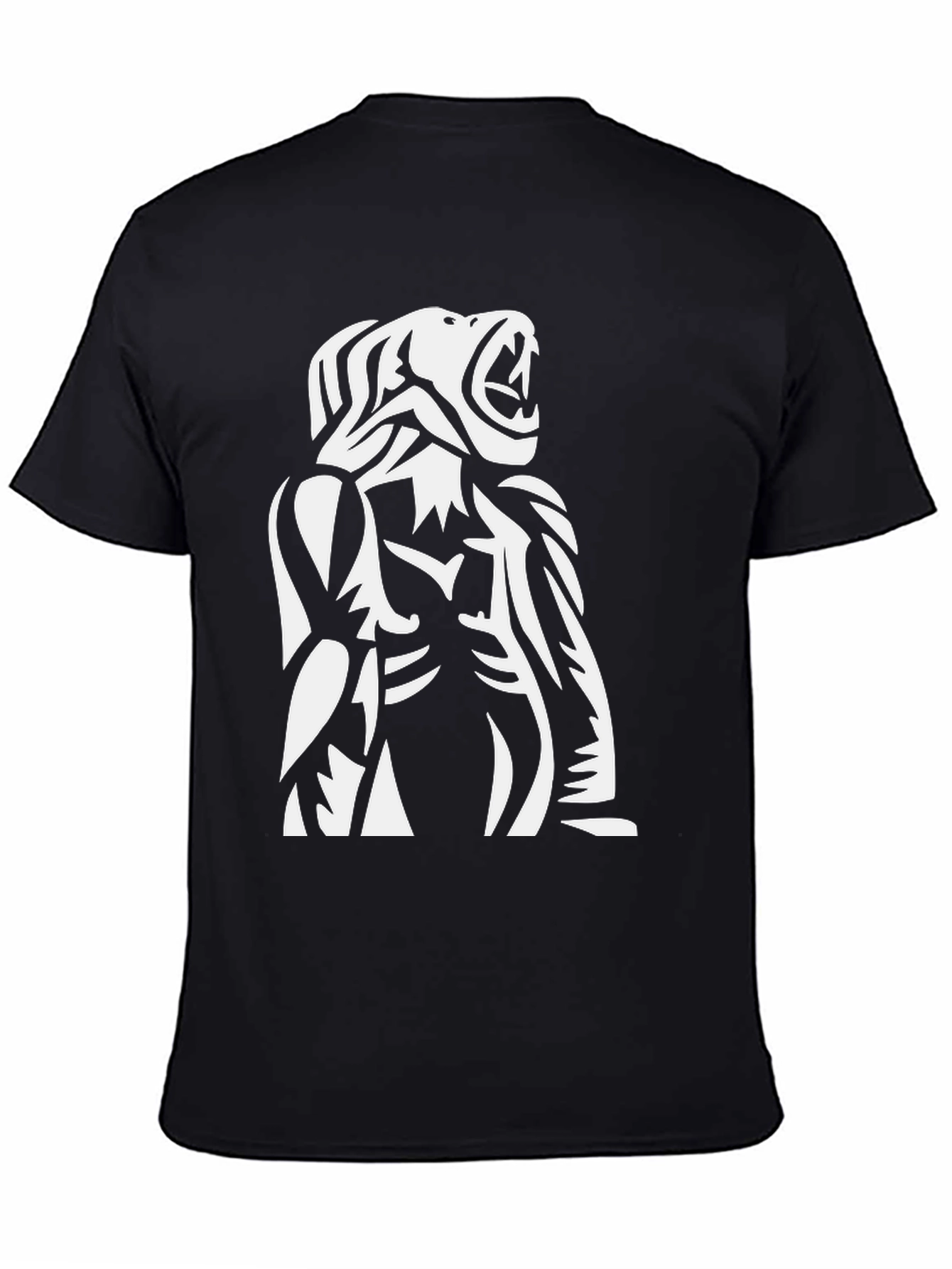 Tribal Gorilla Graphic Print Black T-Shirt
