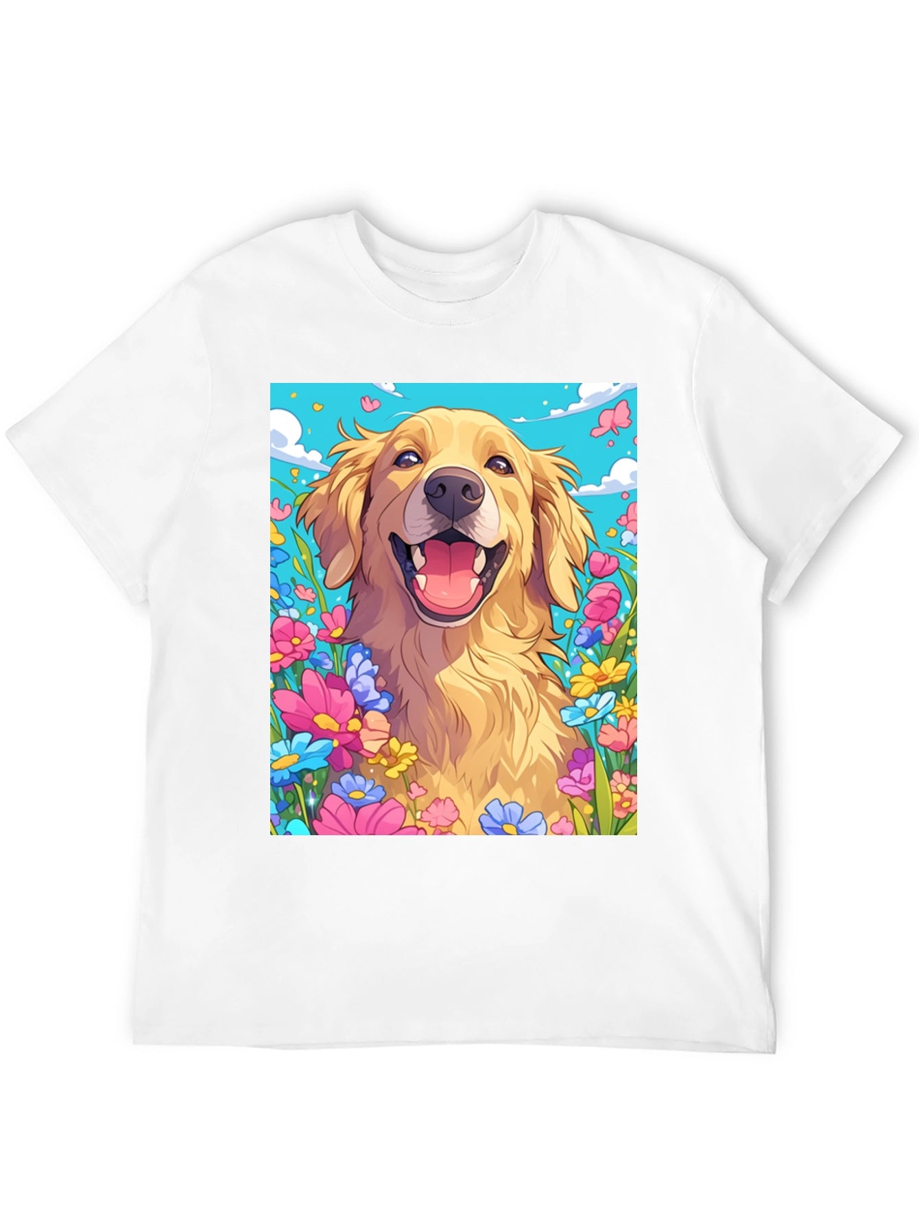 Golden Retriever Flower Power T-Shirt