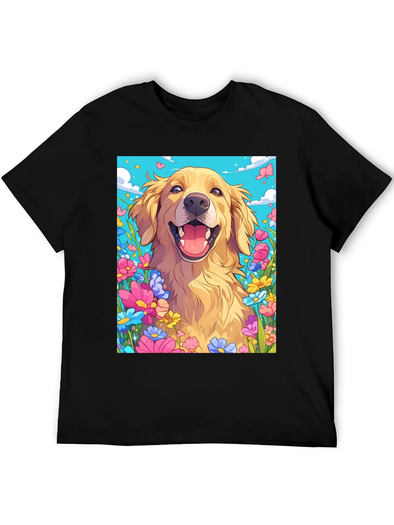 Golden Retriever Flower Power T-Shirt