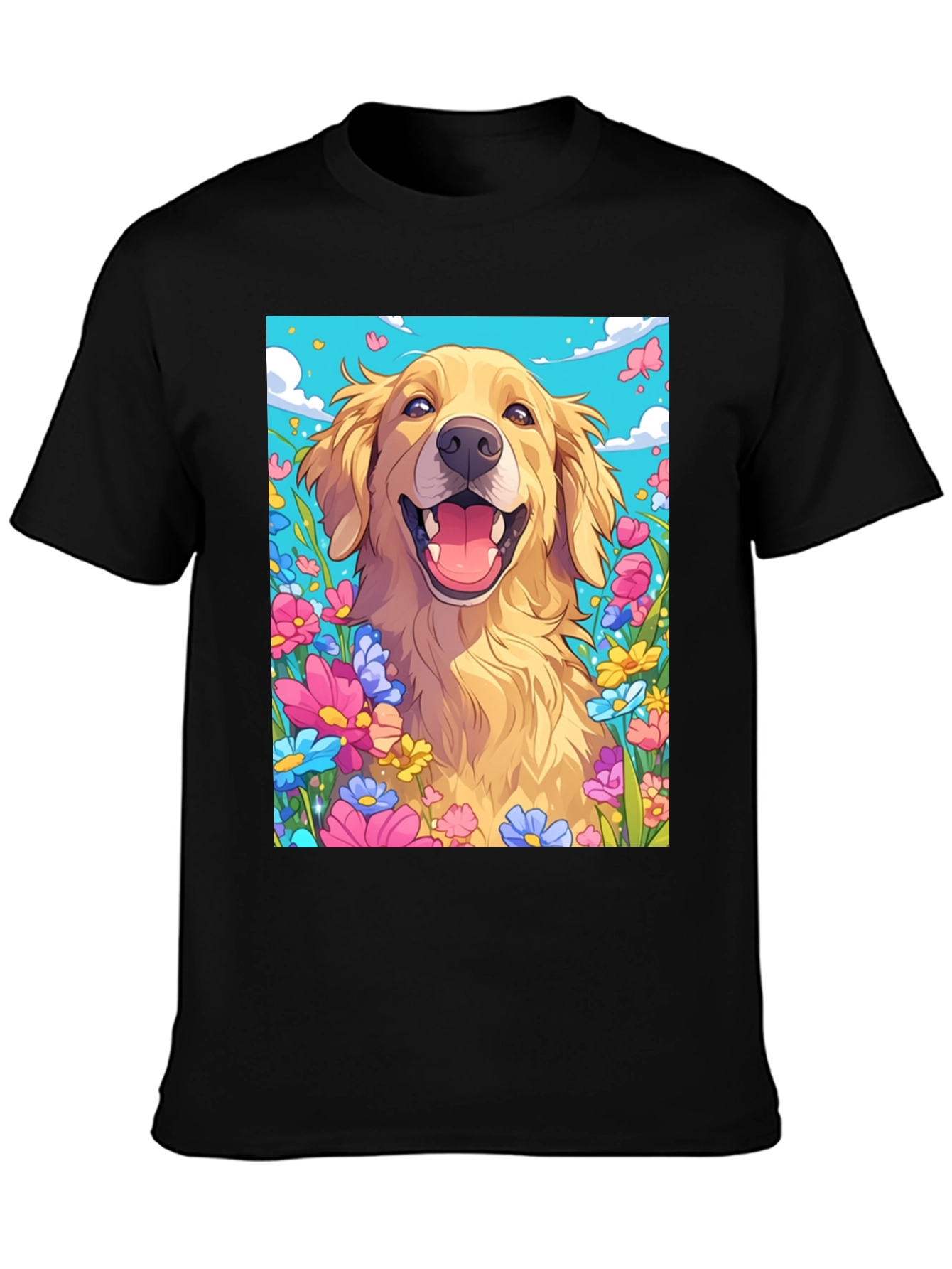 Golden Retriever Flower Power T-Shirt