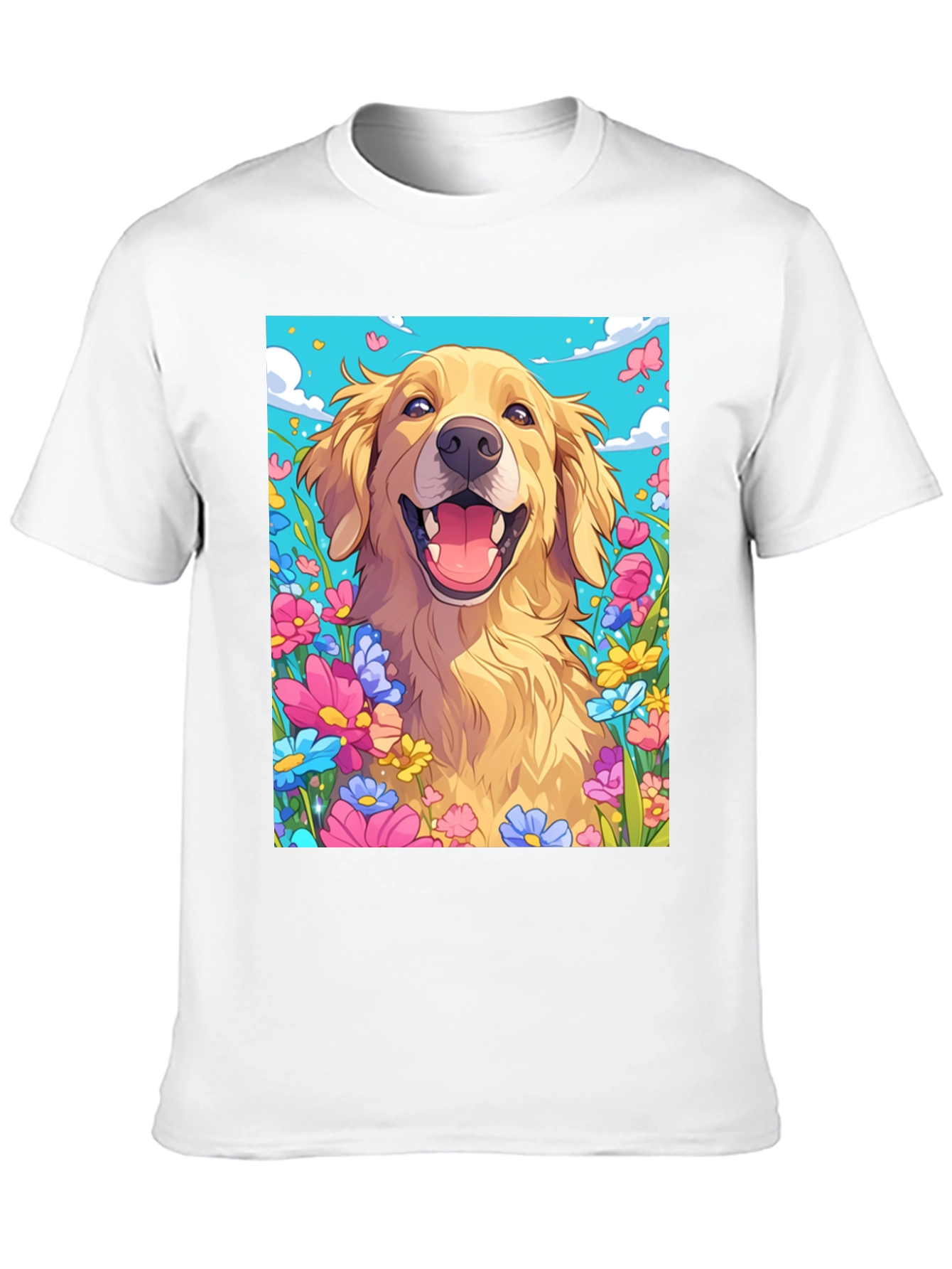Golden Retriever Flower Power T-Shirt