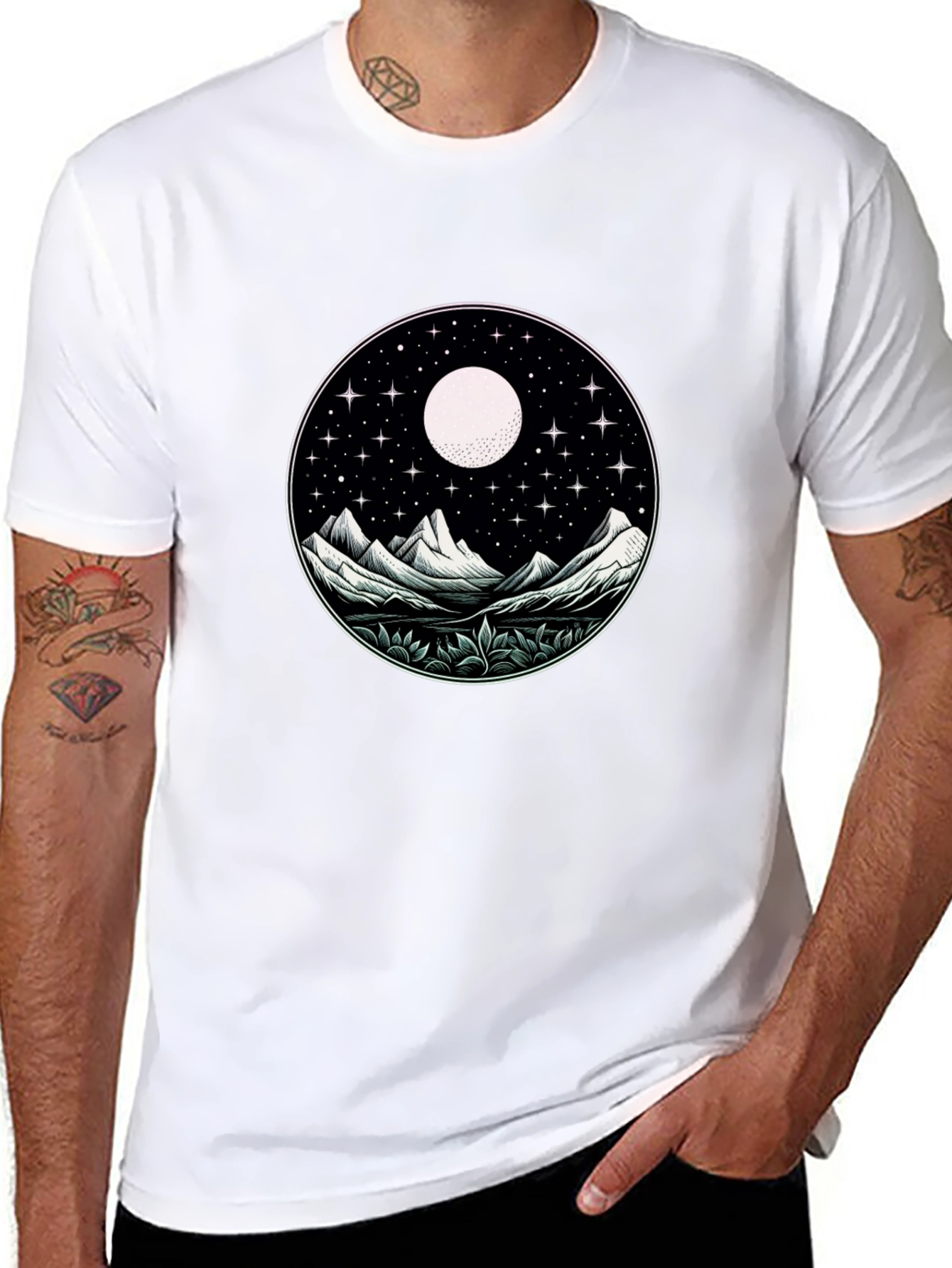 Night Sky Mountain Graphic Tee - Unisex