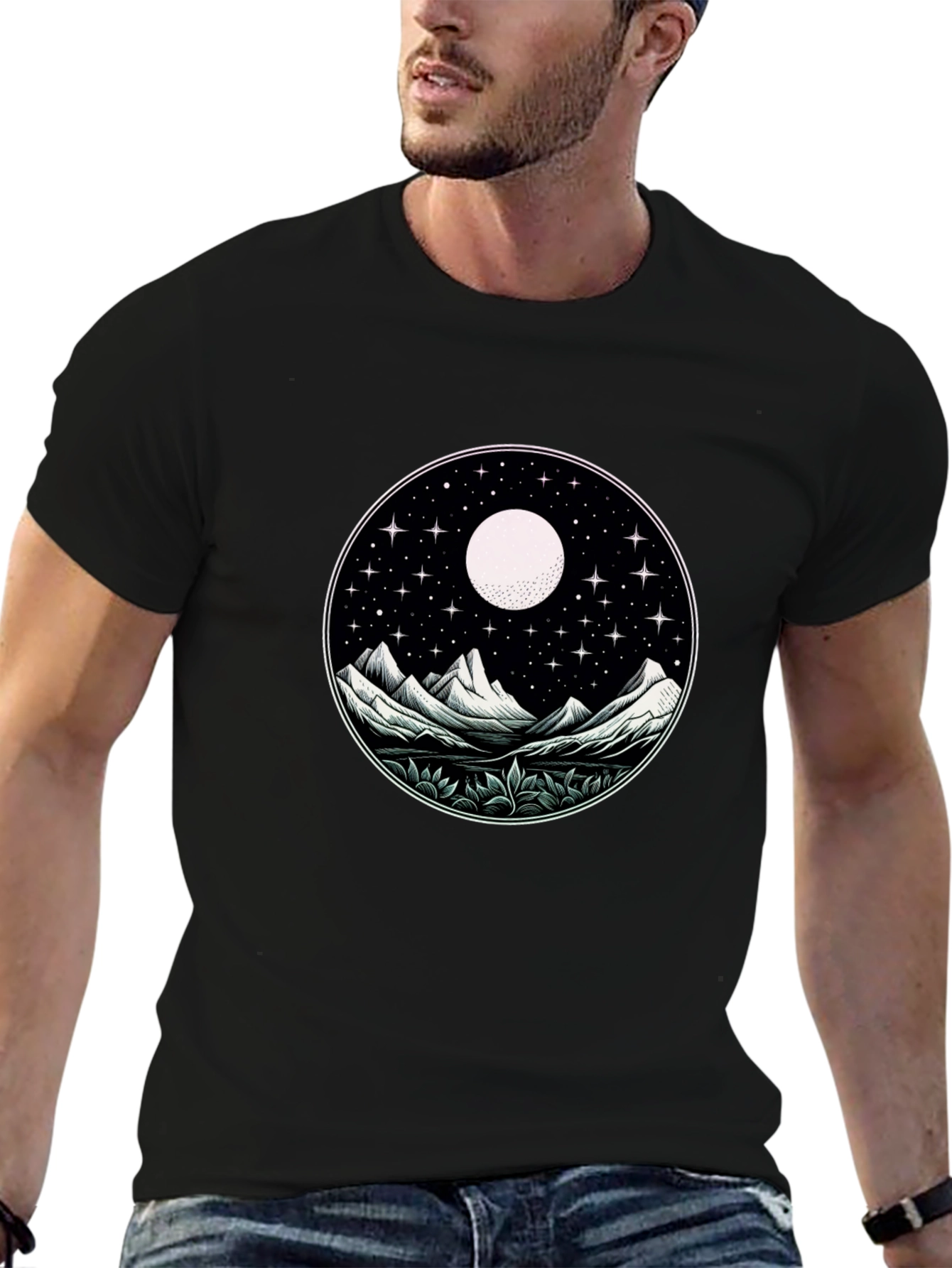 Night Sky Mountain Graphic Tee - Unisex
