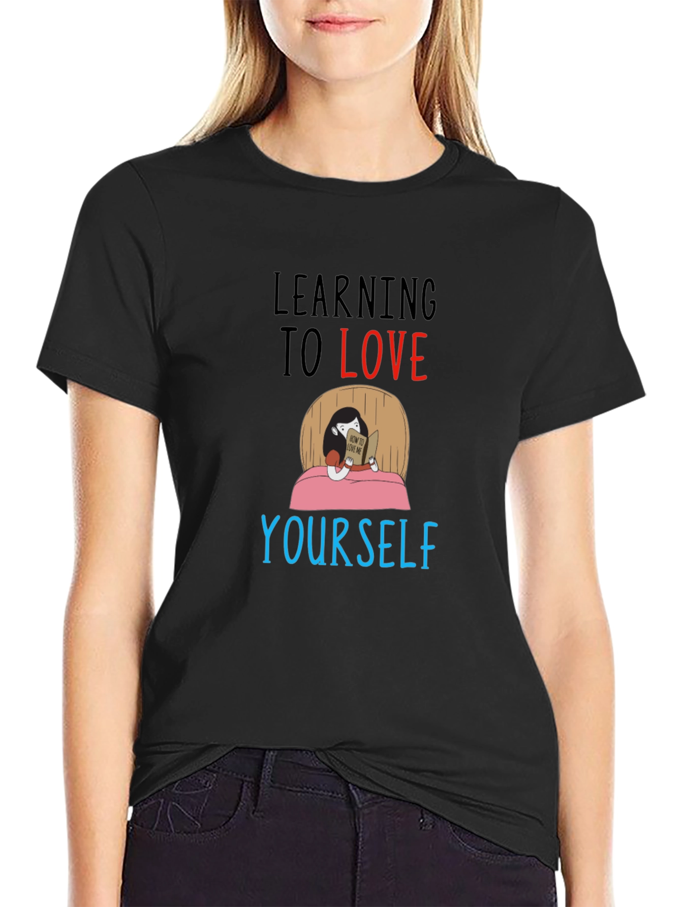 Learning to Love Yourself Graphic Tee - Black