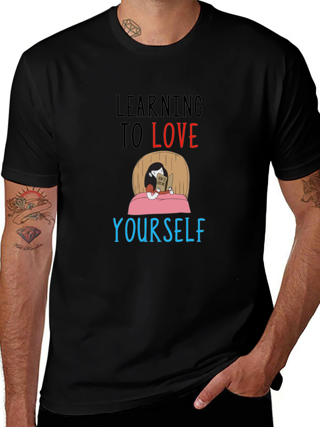 Learning to Love Yourself Graphic Tee - Black