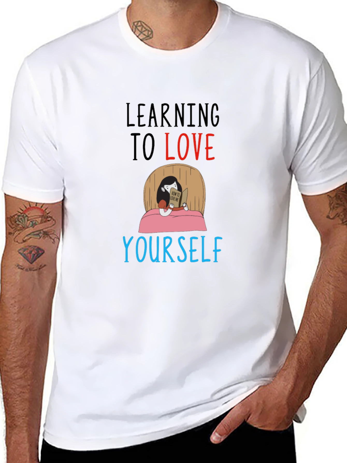 Learning to Love Yourself Graphic Tee - Black
