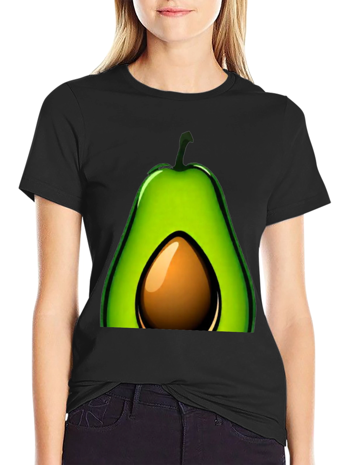 Avocado Graphic T-Shirt - Black Casual Tee