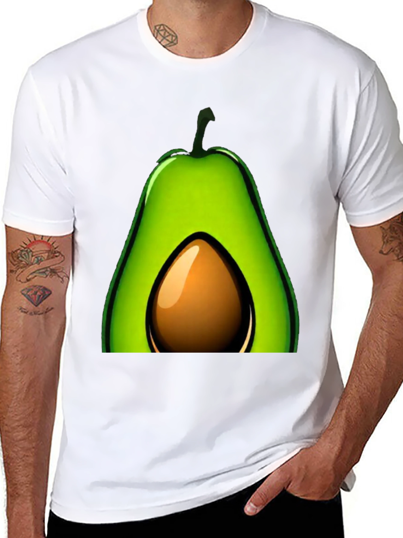 Avocado Graphic T-Shirt - Black Casual Tee