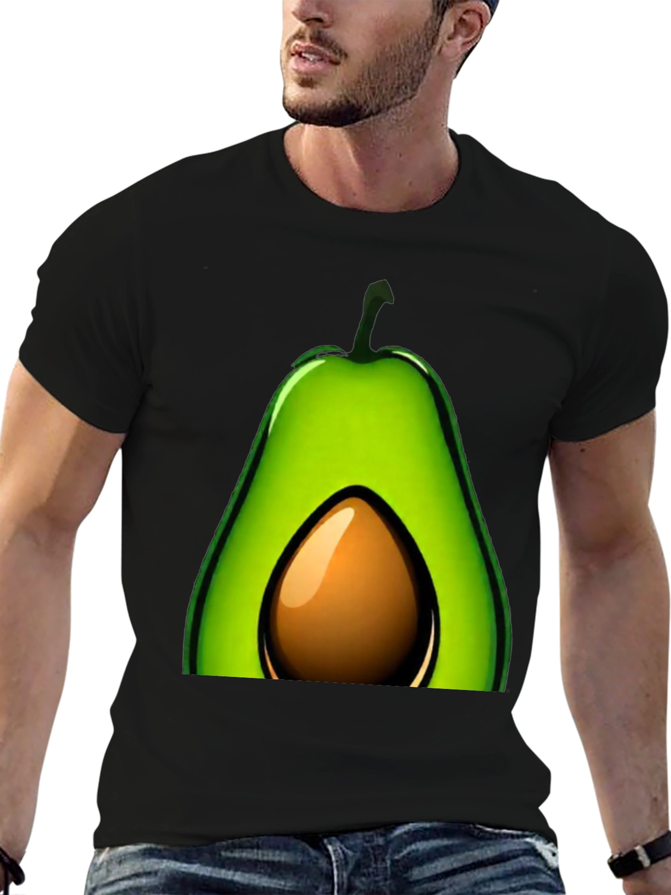 Avocado Graphic T-Shirt - Black Casual Tee