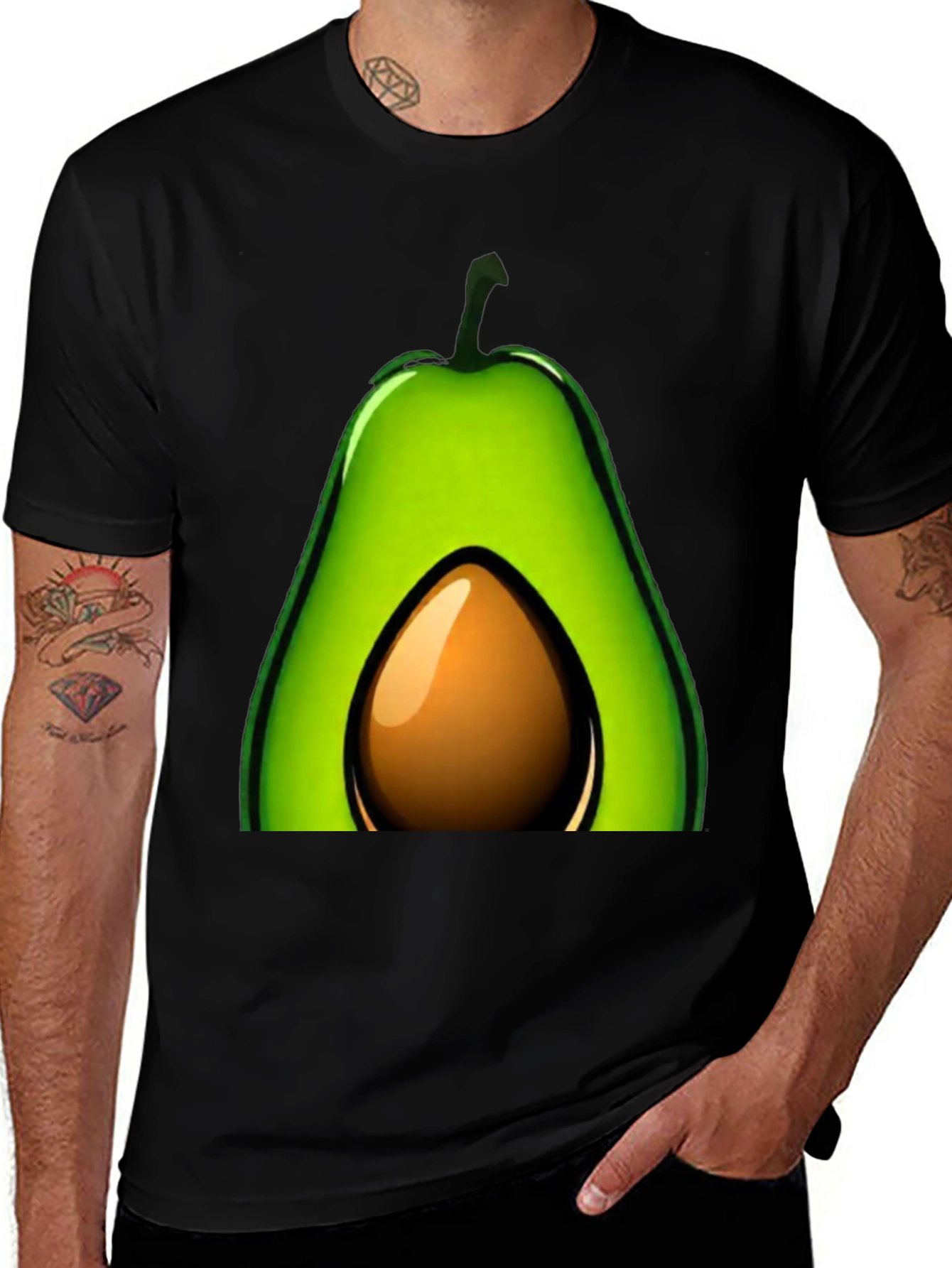 Avocado Graphic T-Shirt - Black Casual Tee