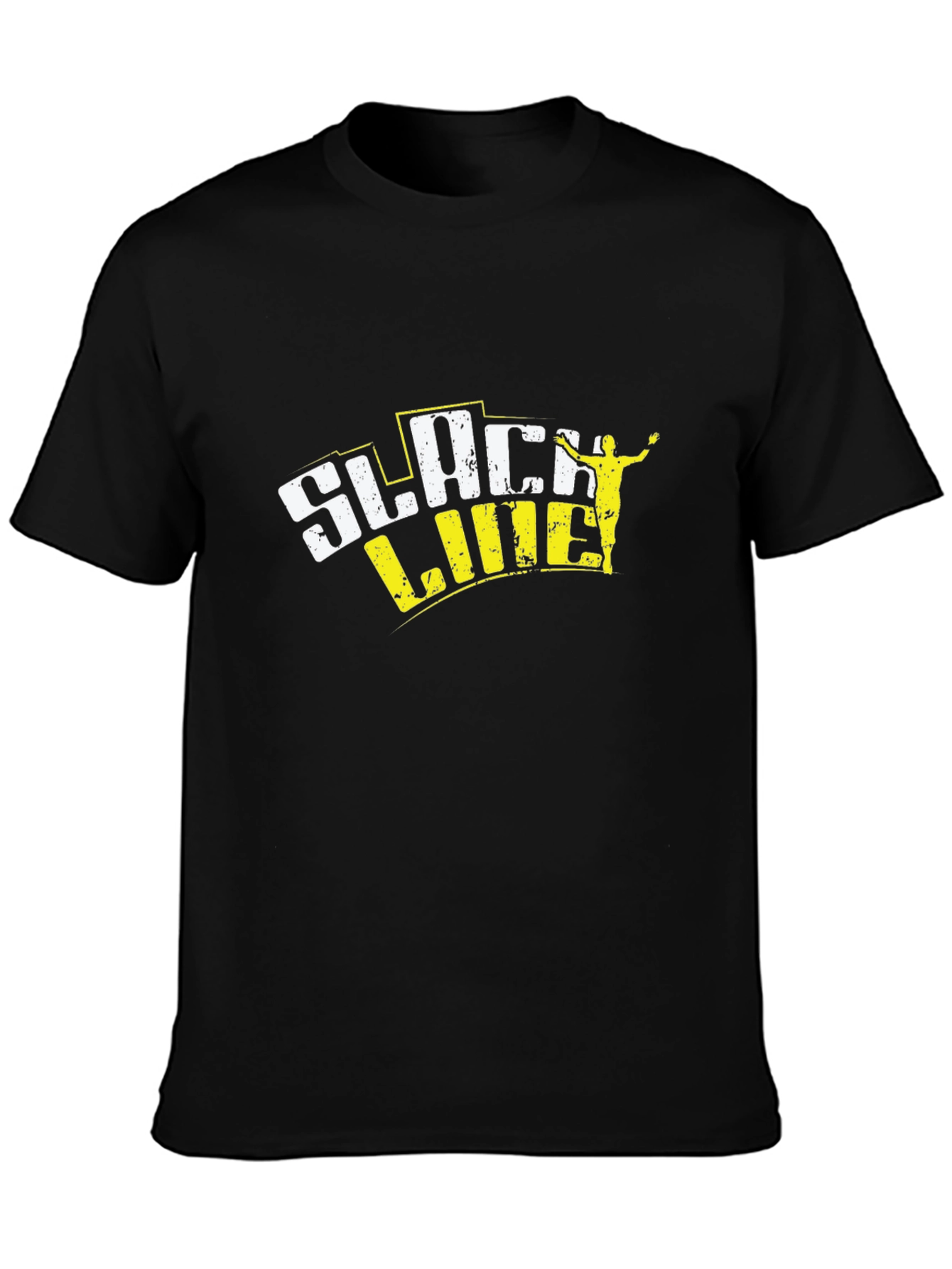 Slackline Graphic Tee - Black Cotton Blend T-Shirt