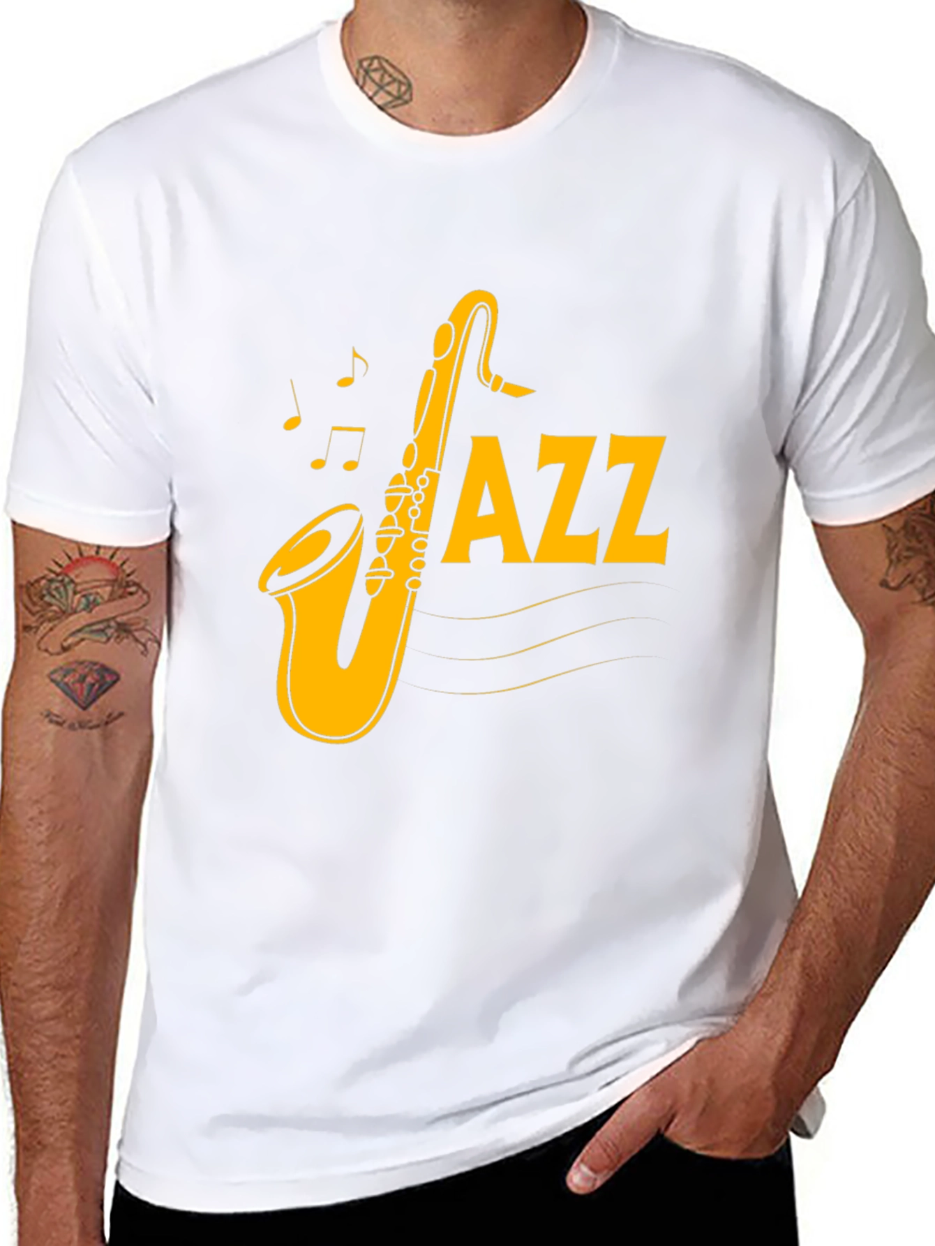 Jazz Saxophone Graphic Black T-Shirt