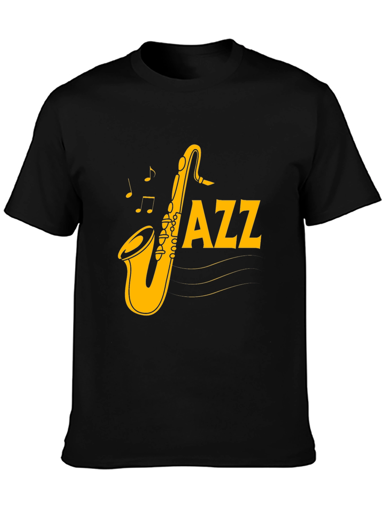 Jazz Saxophone Graphic Black T-Shirt
