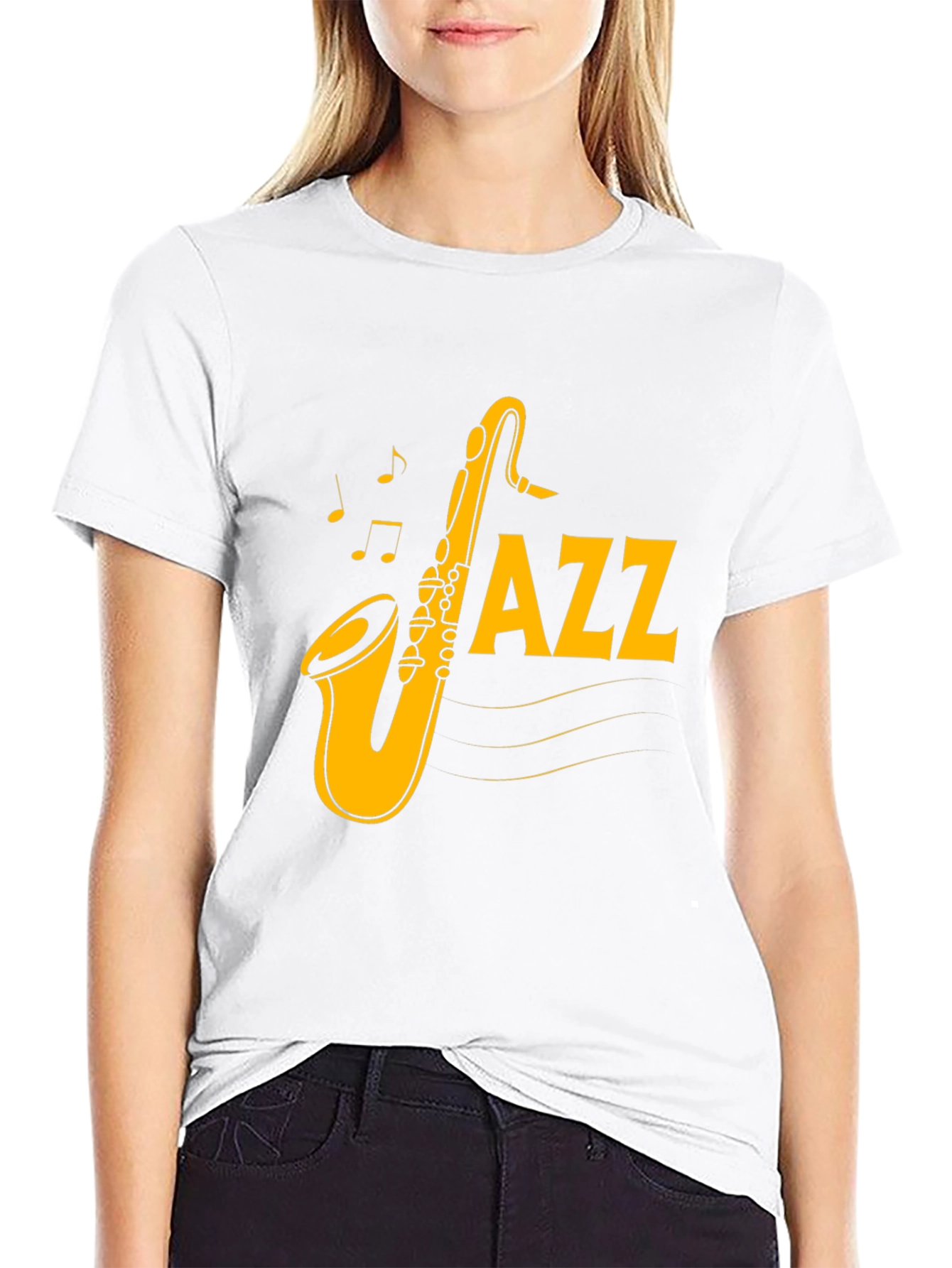Jazz Saxophone Graphic Black T-Shirt