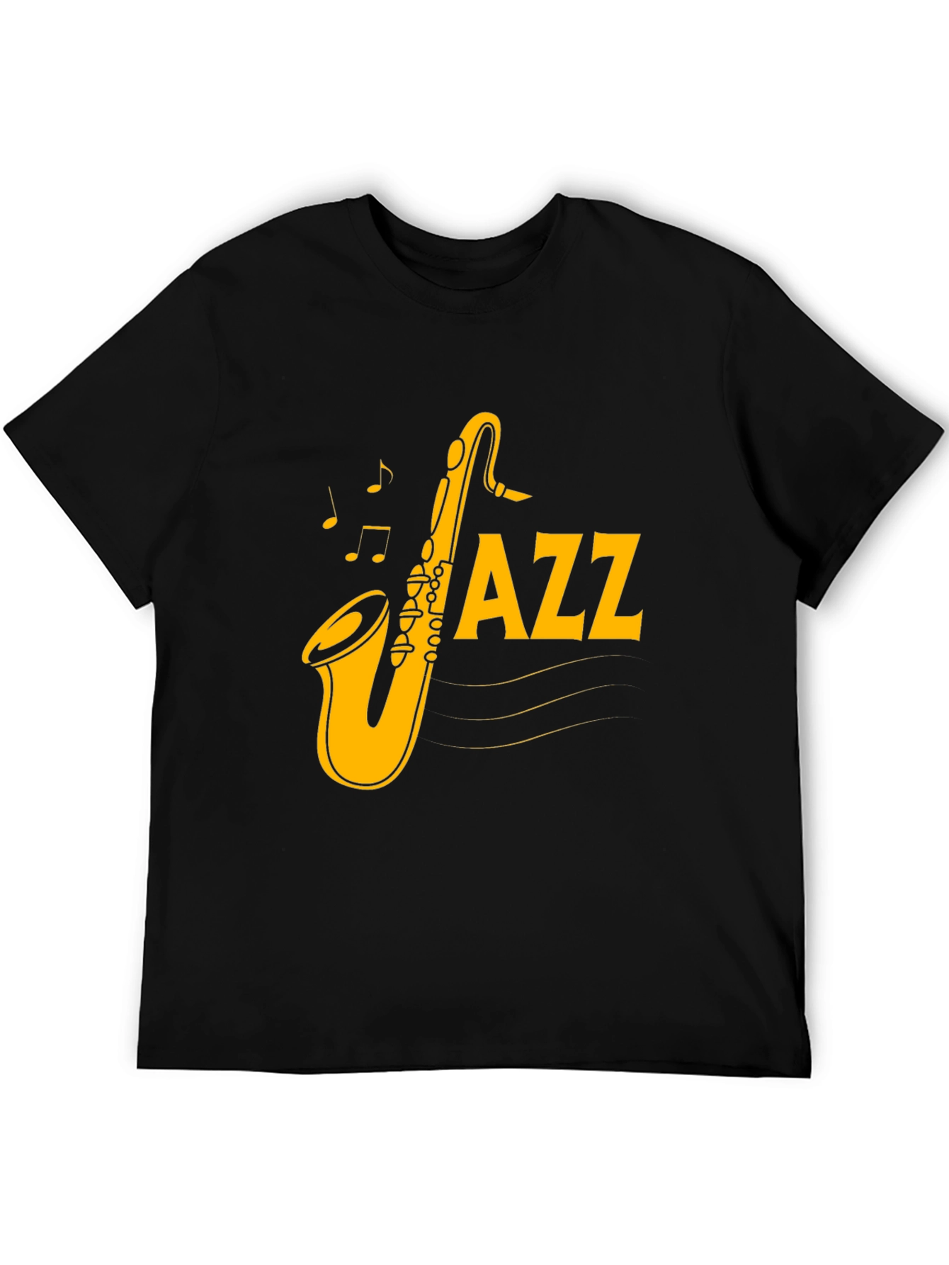 Jazz Saxophone Graphic Black T-Shirt