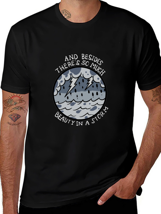 Storm Beauty Graphic Tee - Unisex Black Cotton Shirt