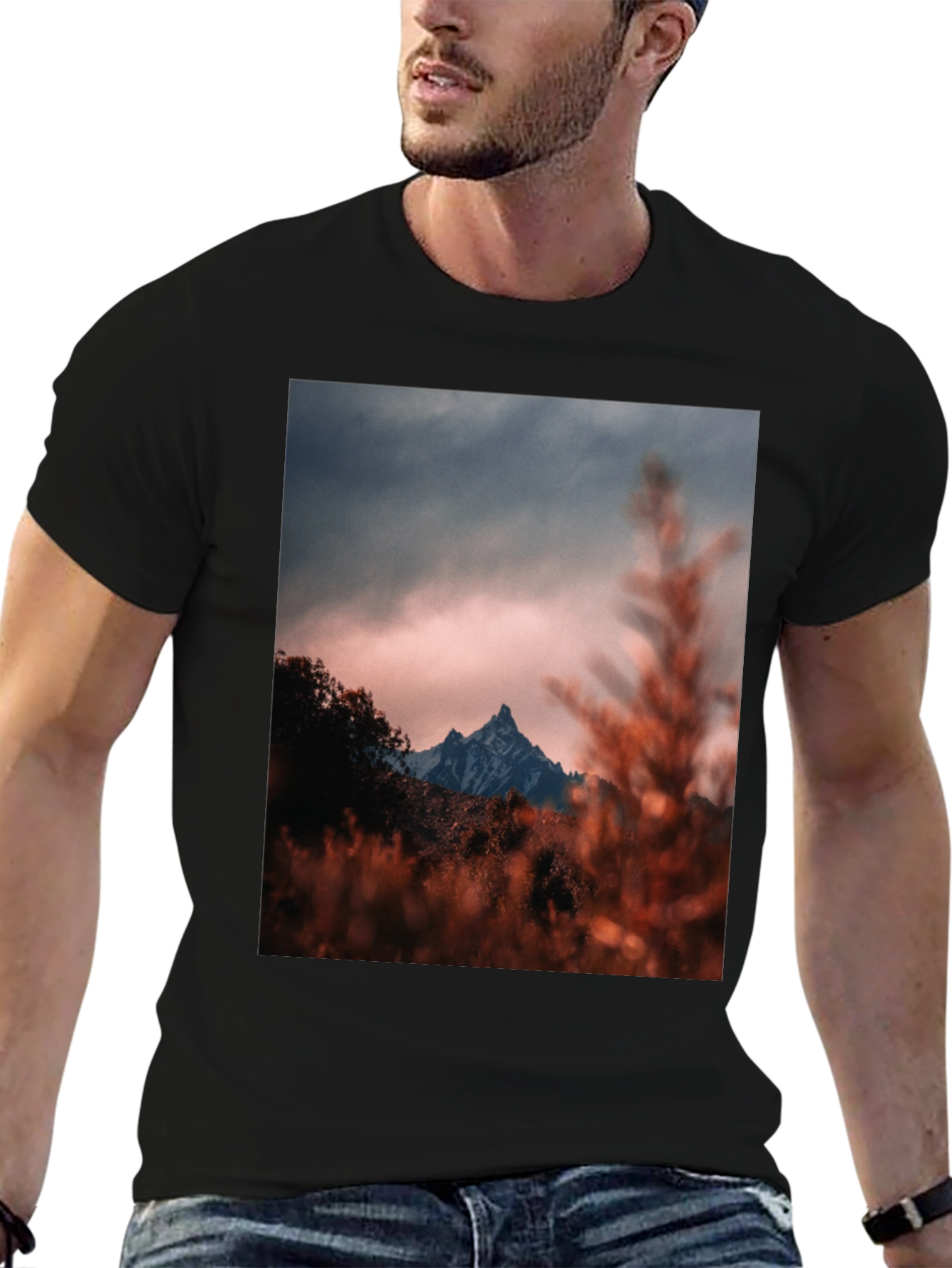 Mountain Peak Graphic Tee - Black