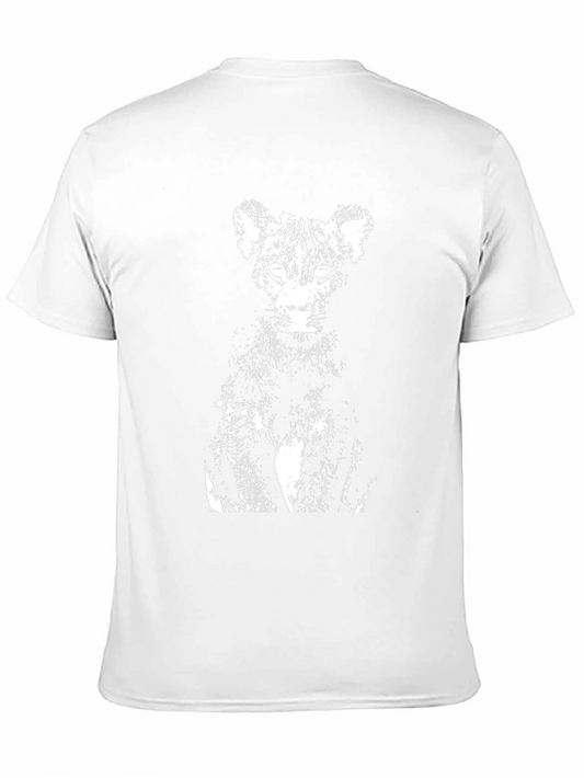 Abstract Cat Graphic Tee - Black