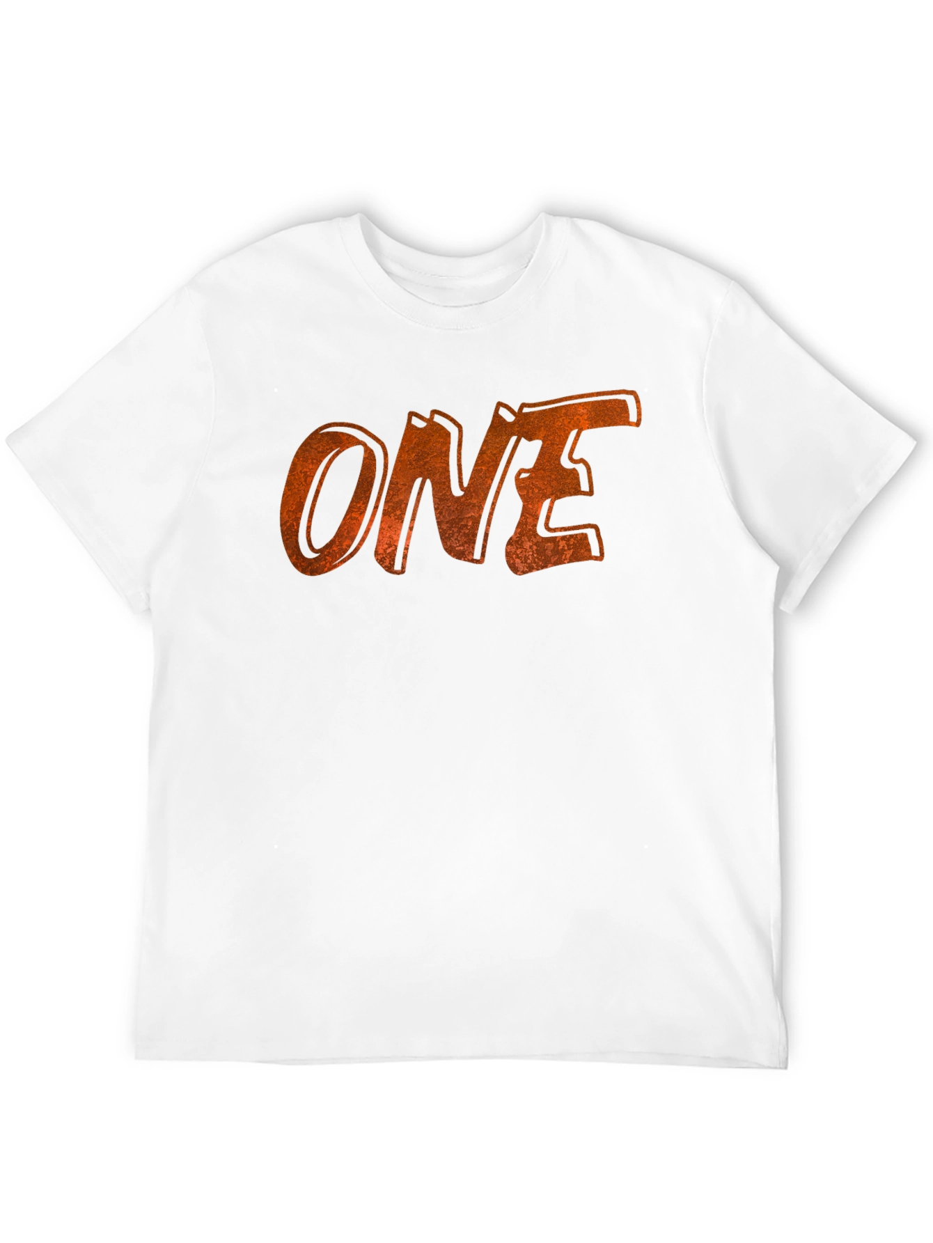 Distressed ONE Graphic Tee - Black Cotton Casual Shirt