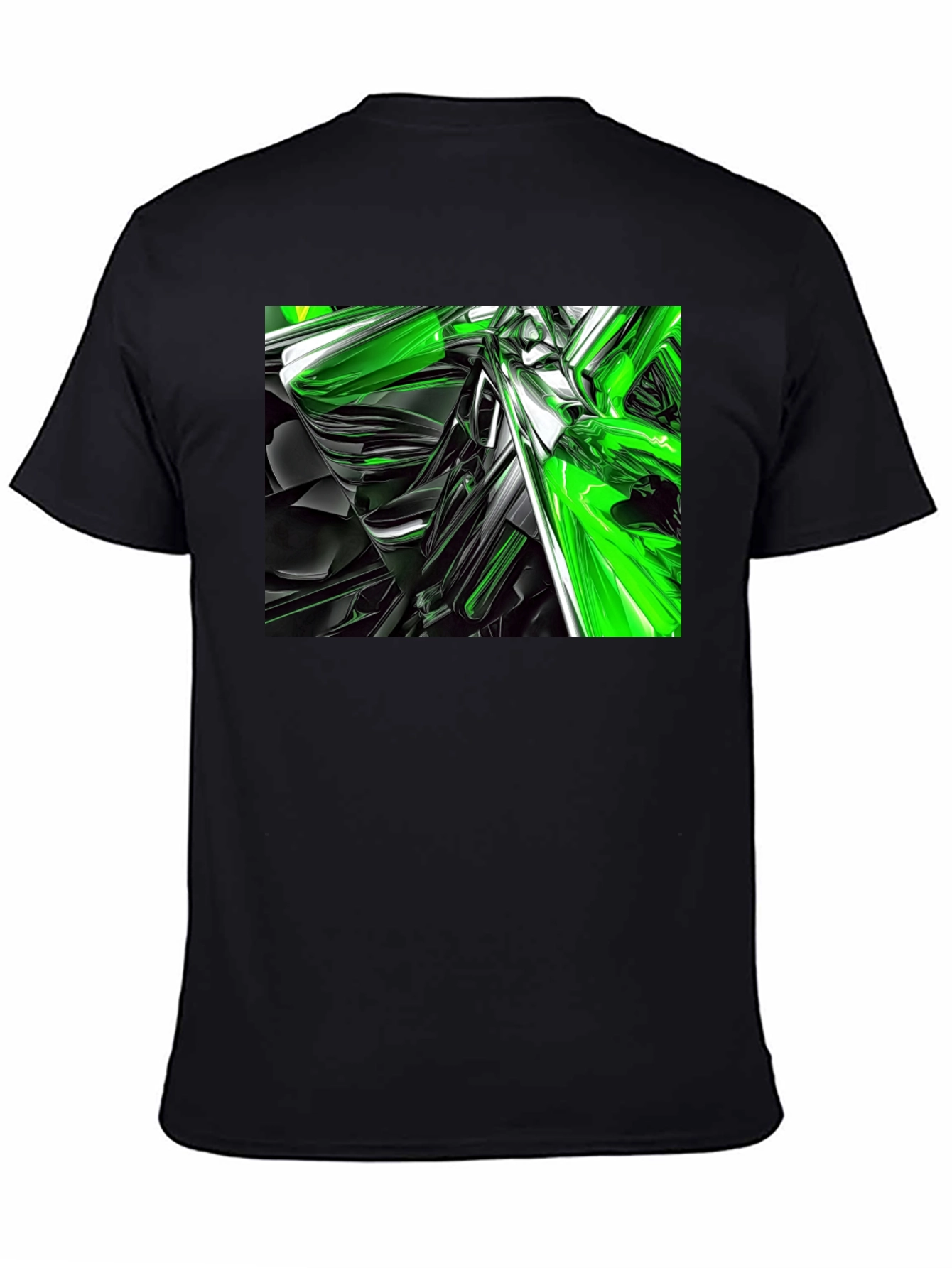 Abstract Green & Black Graphic T-Shirt