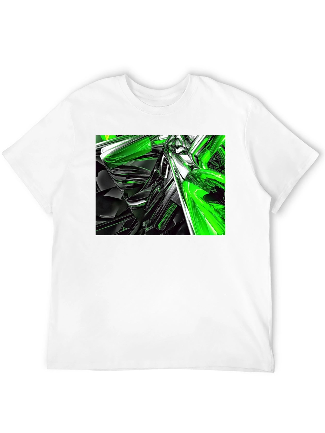 Abstract Green & Black Graphic T-Shirt
