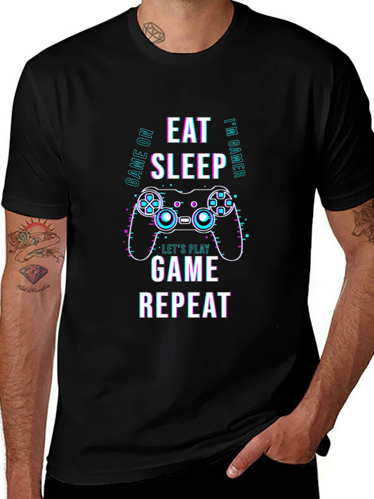 Eat Sleep Game Repeat T-Shirt - Gamer Apparel