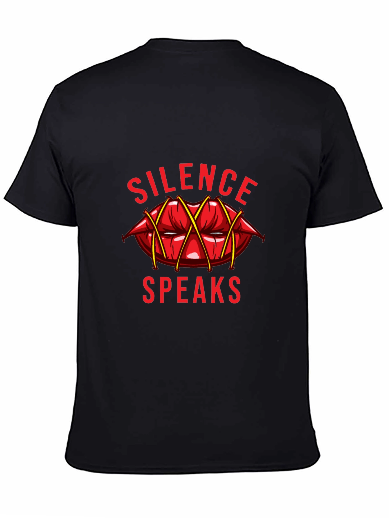 Silence Speaks Graphic T-Shirt - Black