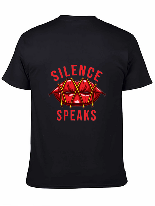 Silence Speaks Graphic T-Shirt - Black