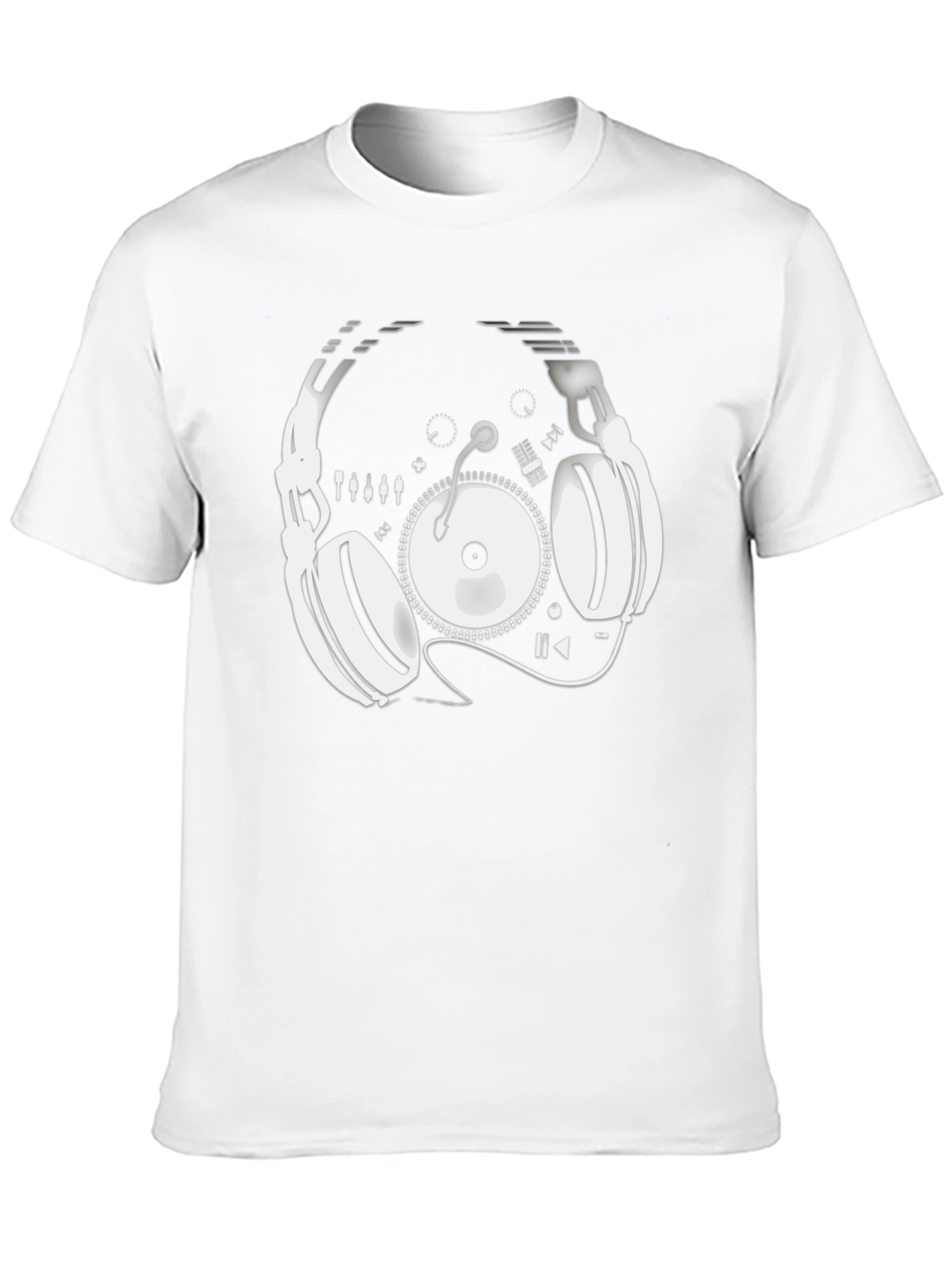 DJ Headphones & Turntable Graphic Tee - Black