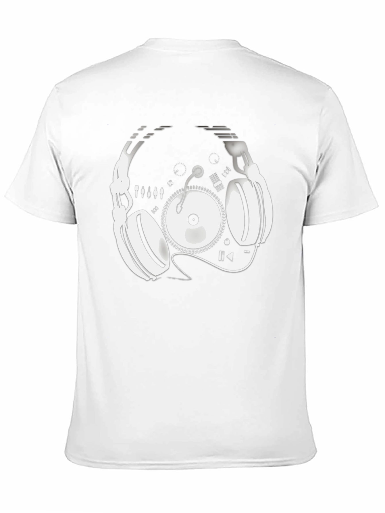 DJ Headphones & Turntable Graphic Tee - Black