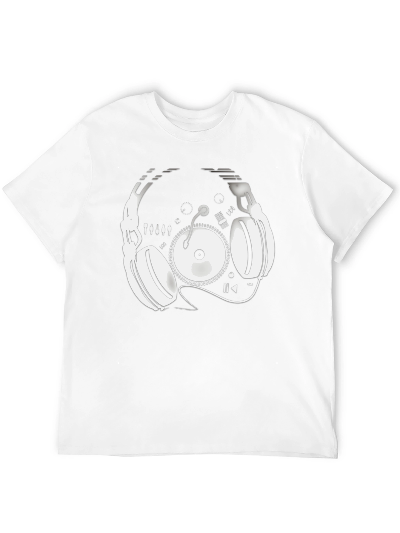 DJ Headphones & Turntable Graphic Tee - Black
