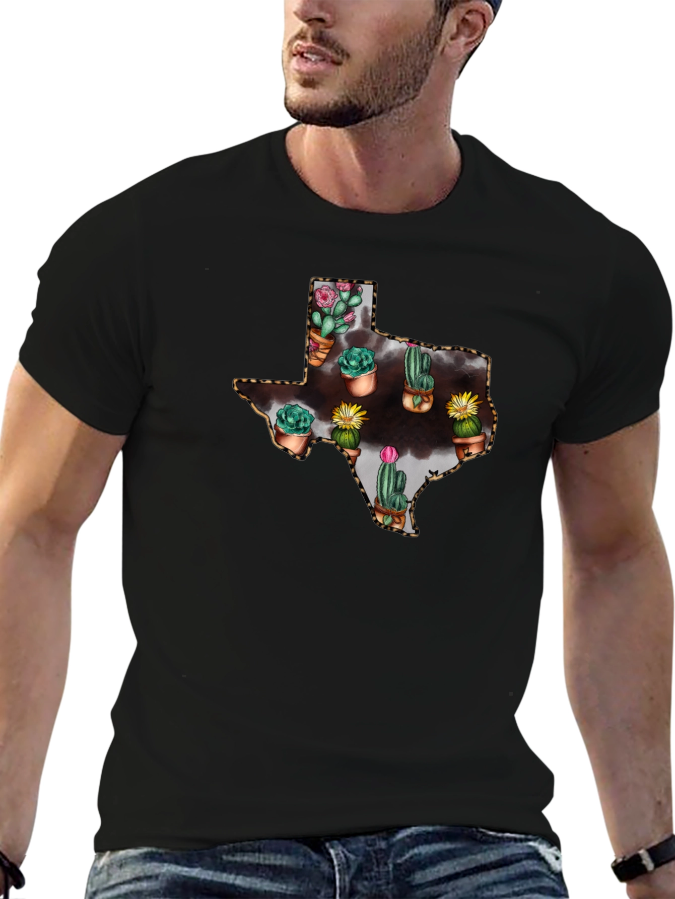 Texas Cactus T-Shirt - Trendy Graphic Tee
